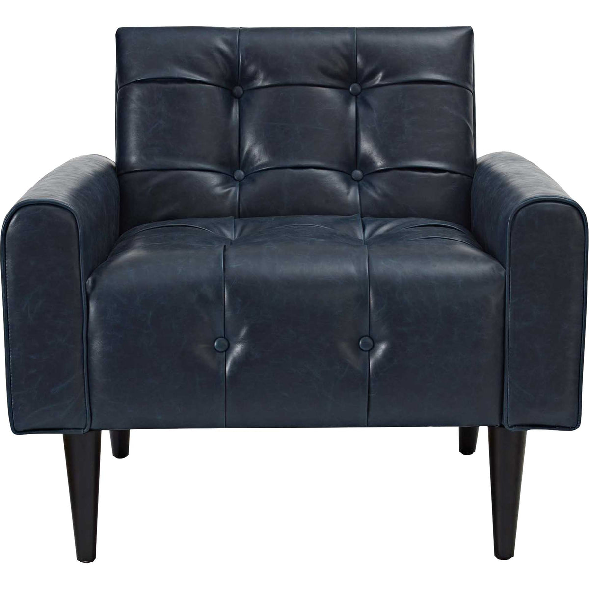 Davis Upholstered Vinyl Accent Chair Blue