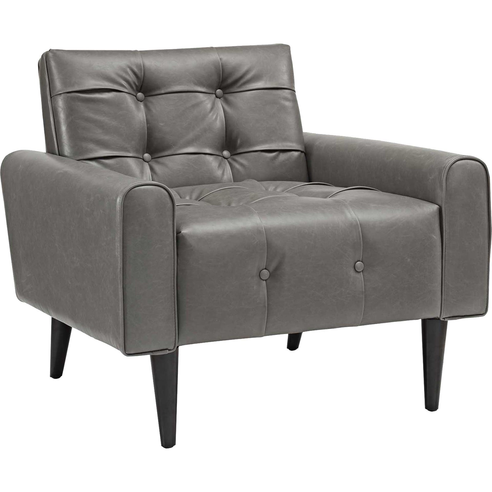 Davis Upholstered Vinyl Accent Chair Gray