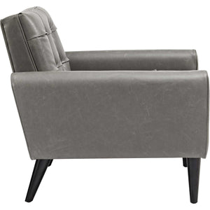 Davis Upholstered Vinyl Accent Chair Gray