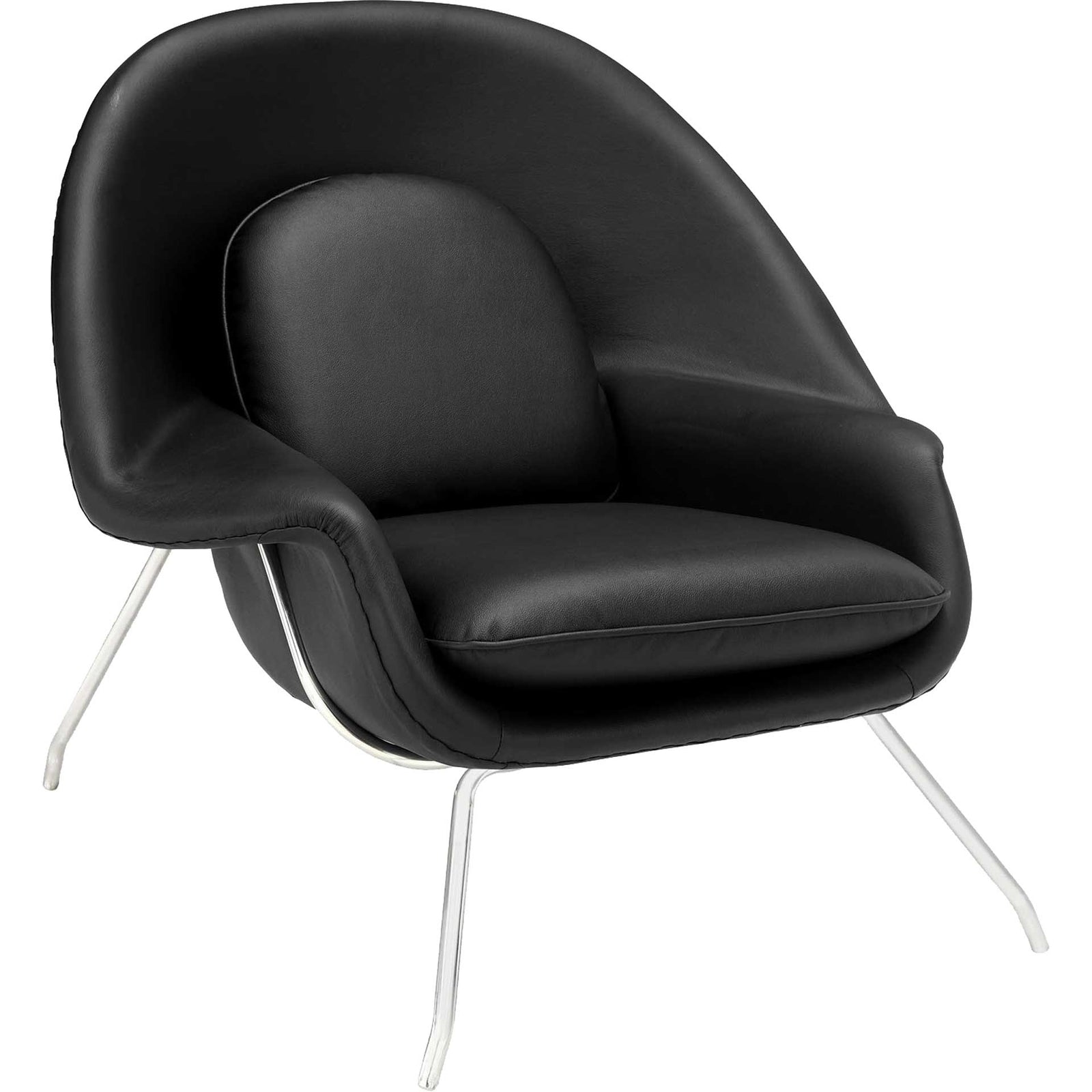 Wander Leather Lounge Chair Black