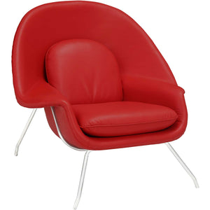 Wander Leather Lounge Chair Red
