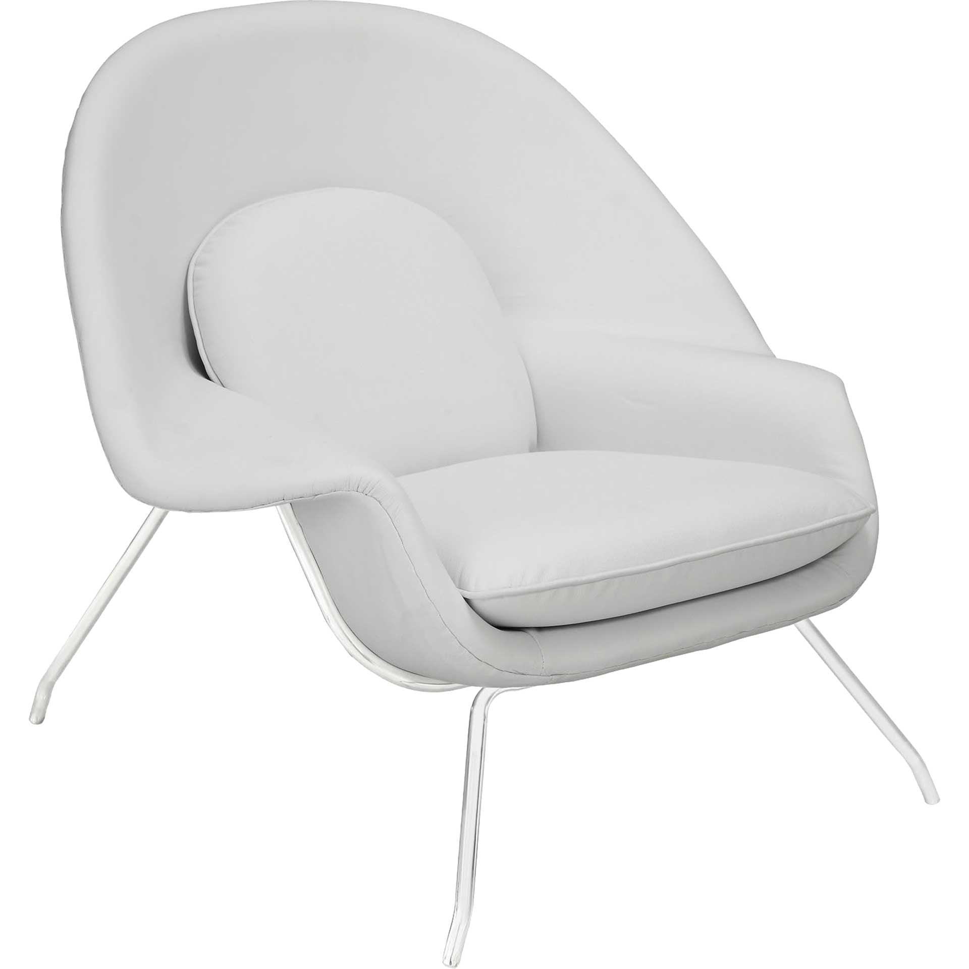 Wander Leather Lounge Chair White