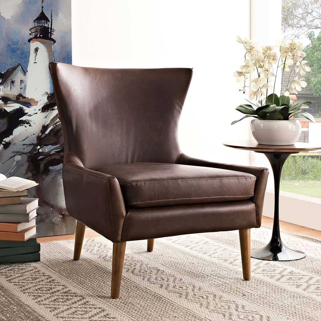 Kessel Vinyl Armchair Brown
