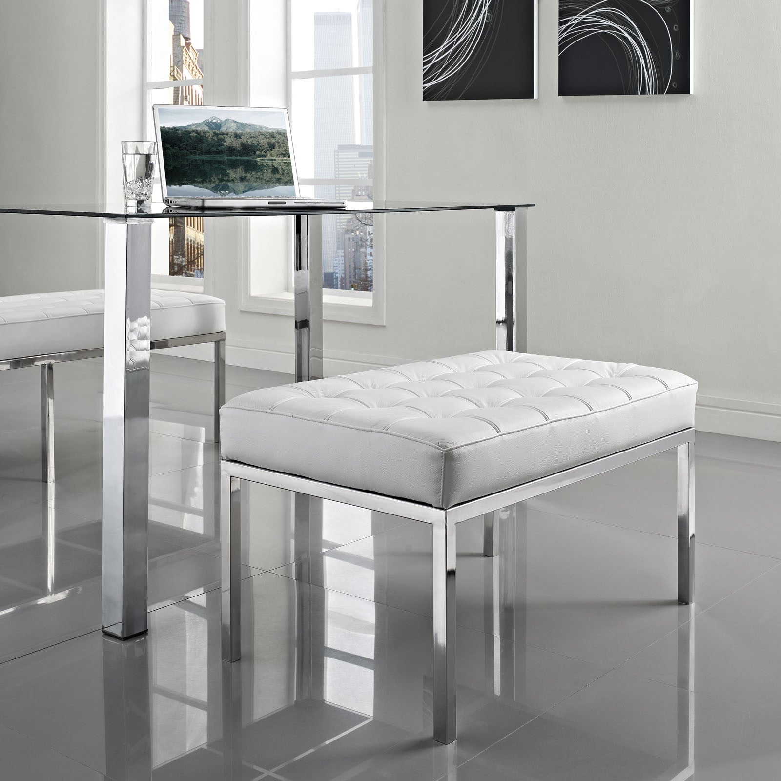 Lyte Two-Seater Bench White