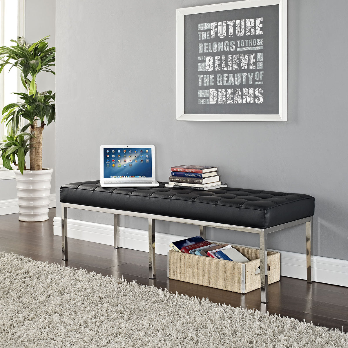 Lyte Three-Seater Bench Black