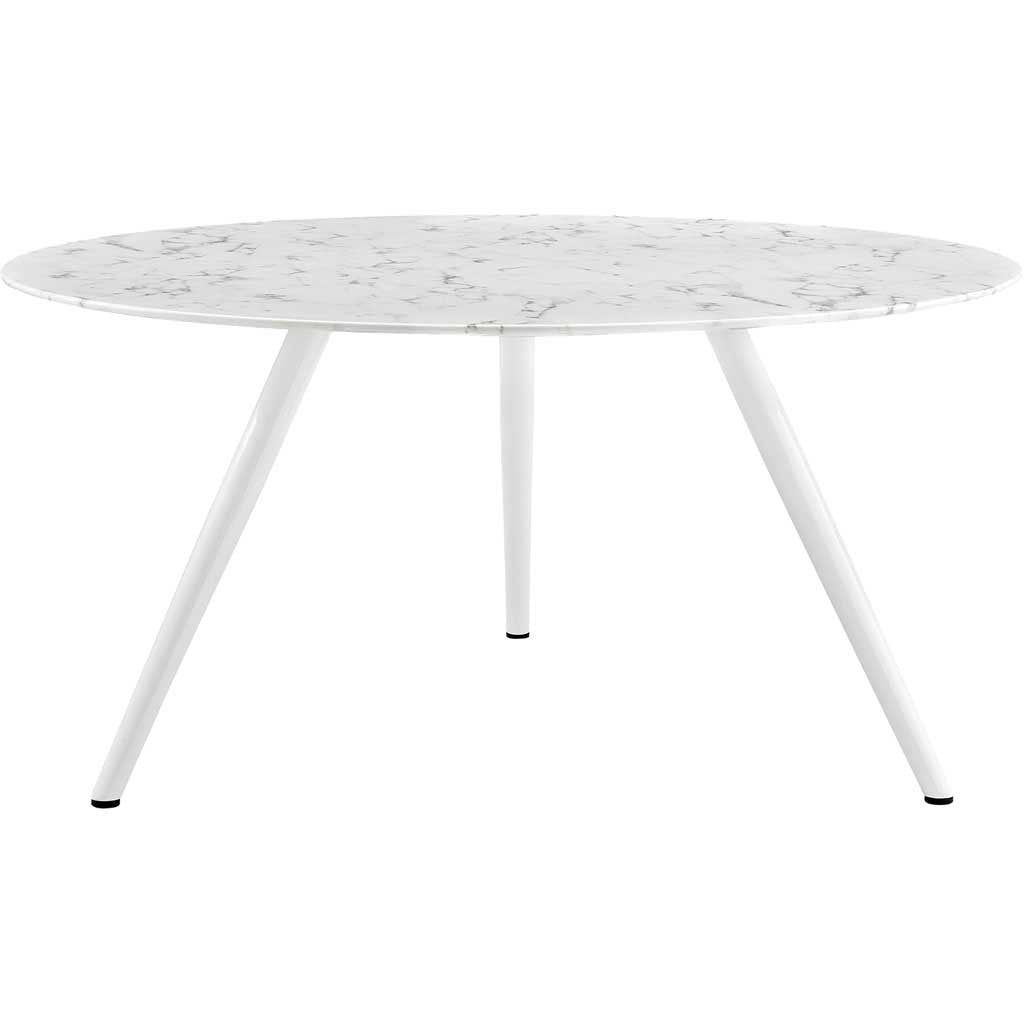 Lore Faux Marble Tripod Dining Table White