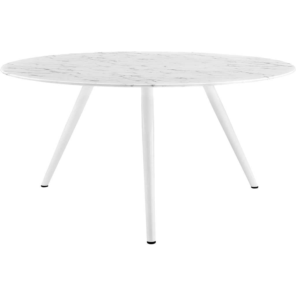 Lore Faux Marble Tripod Dining Table White