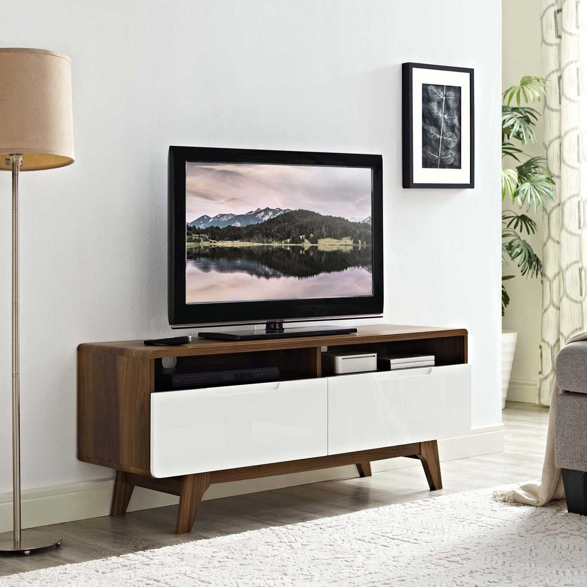 Orion TV Stand Walnut/White