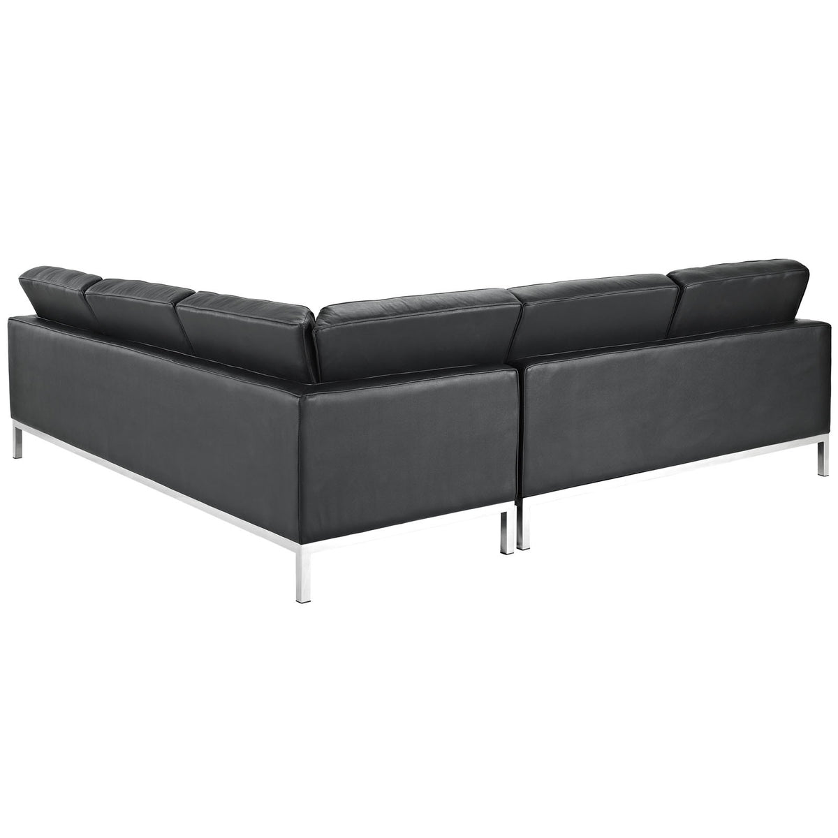 Lyte Leather Corner Sectional Sofa Black