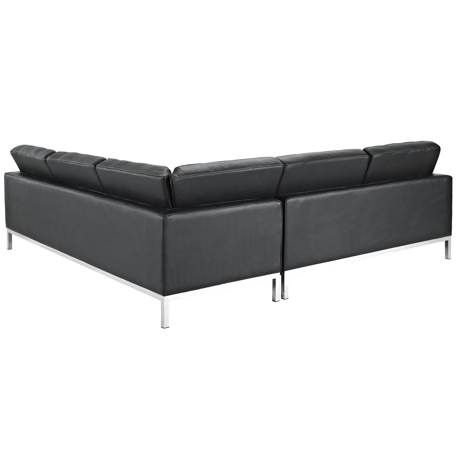 Lyte Leather Corner Sectional Sofa Black