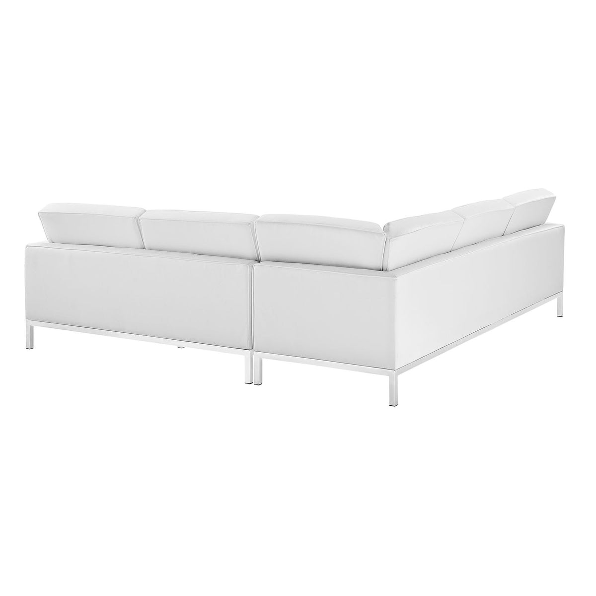 Lyte Leather Corner Sectional Sofa White