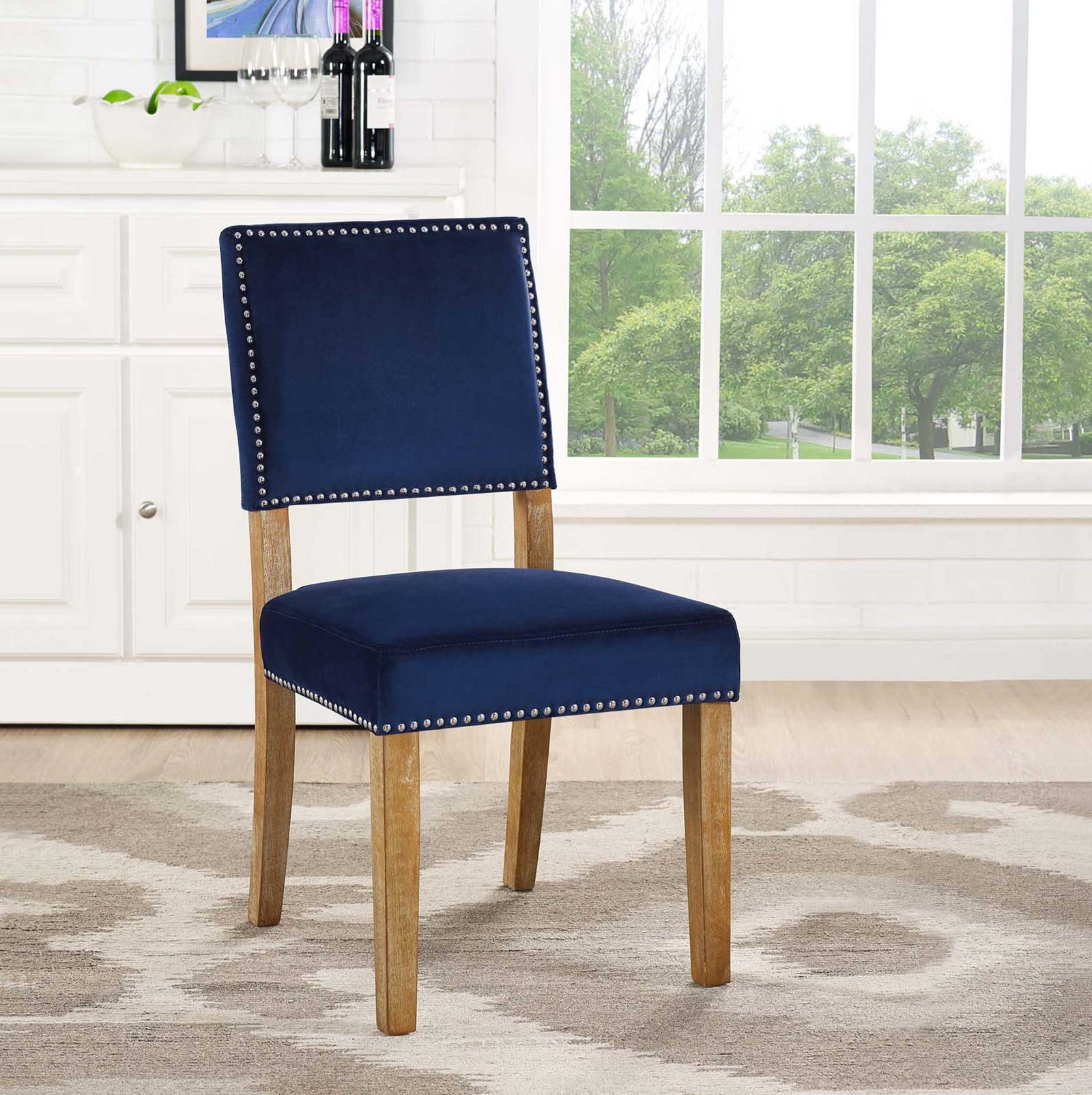 Orwen Wood Dining Chair Navy