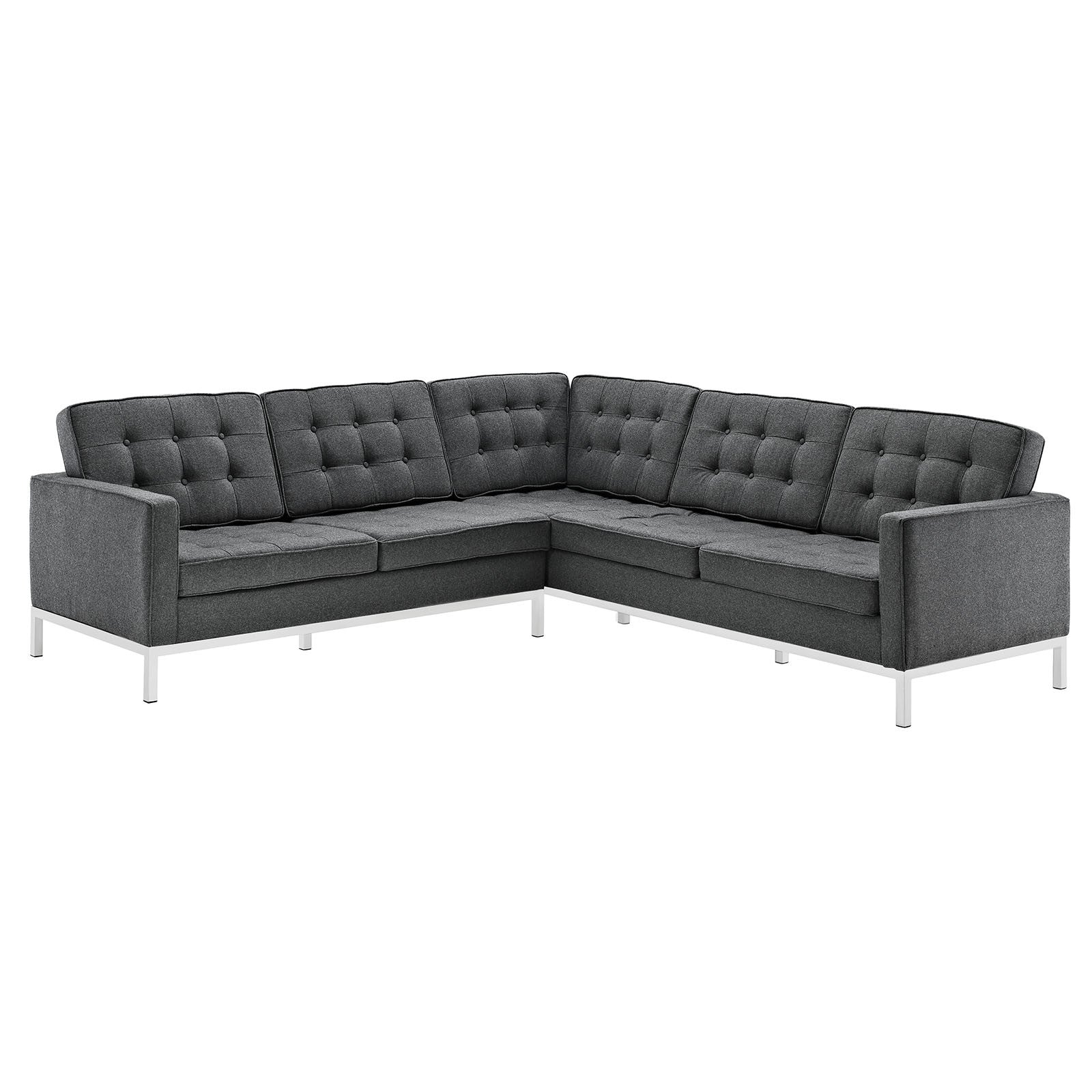 Lyte Wool Corner Sectional Sofa Dark Gray