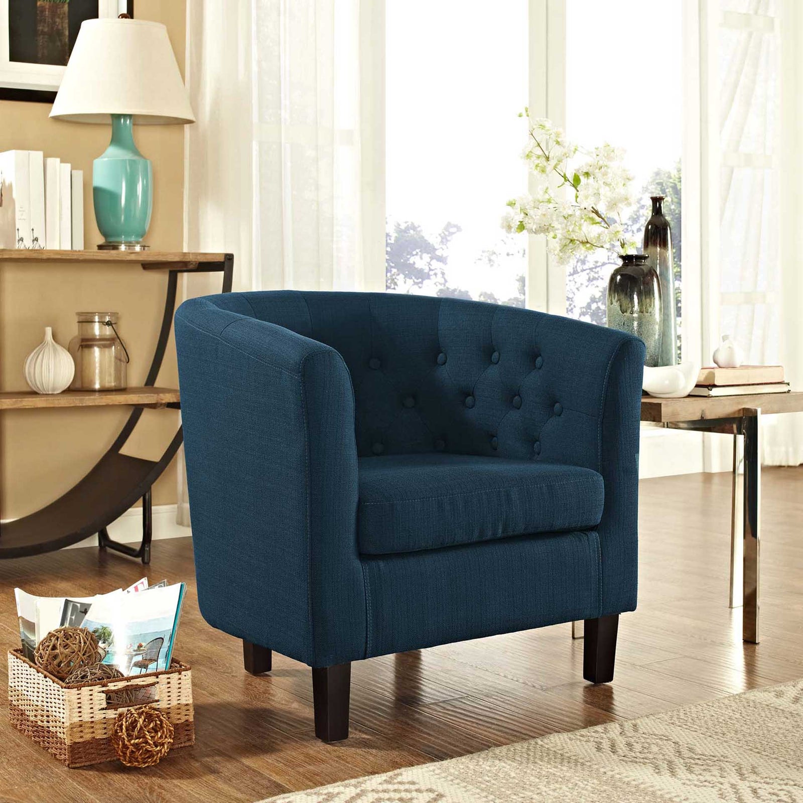 Paloma Upholstered Fabric Armchair Azure