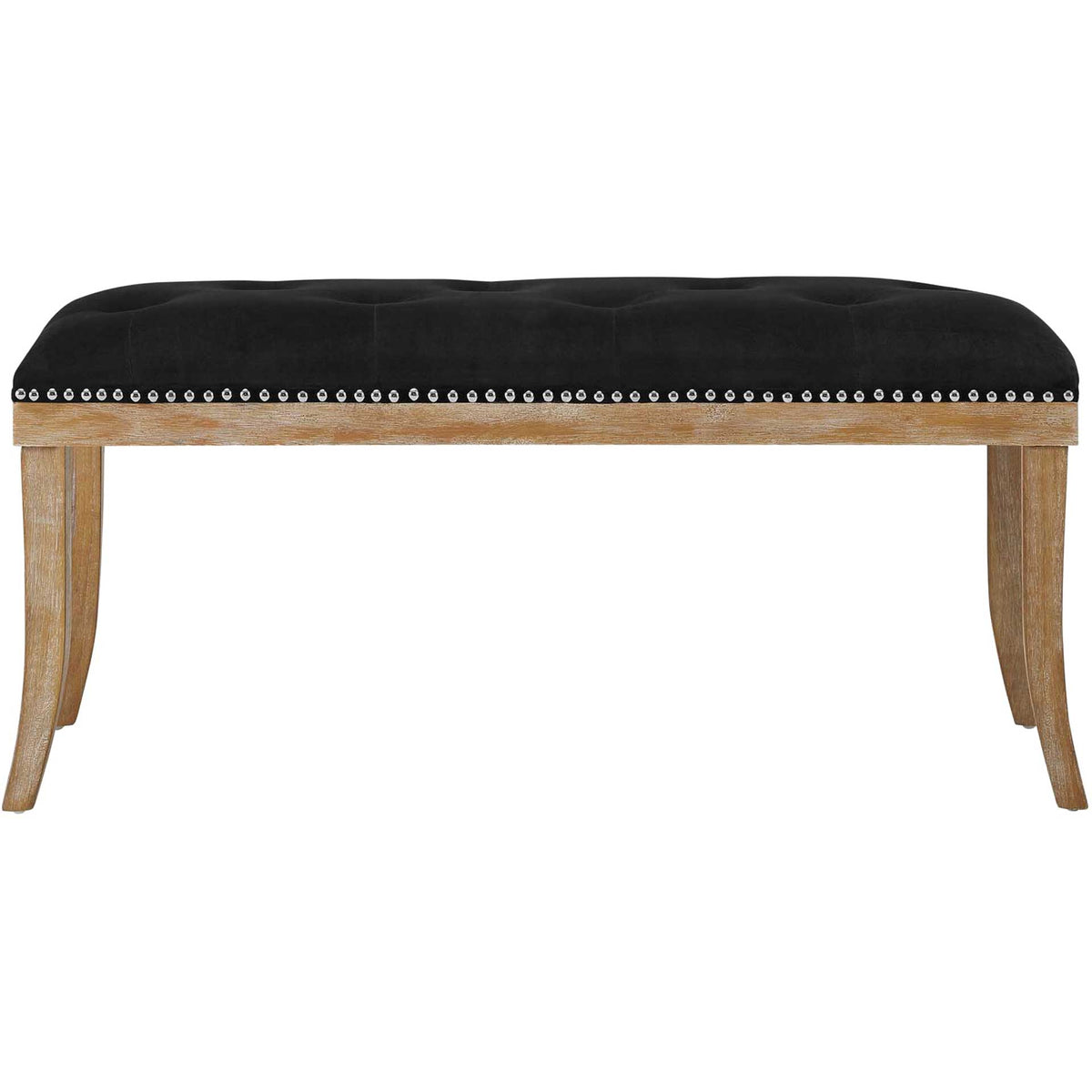 Esmeralda Velvet Bench Black