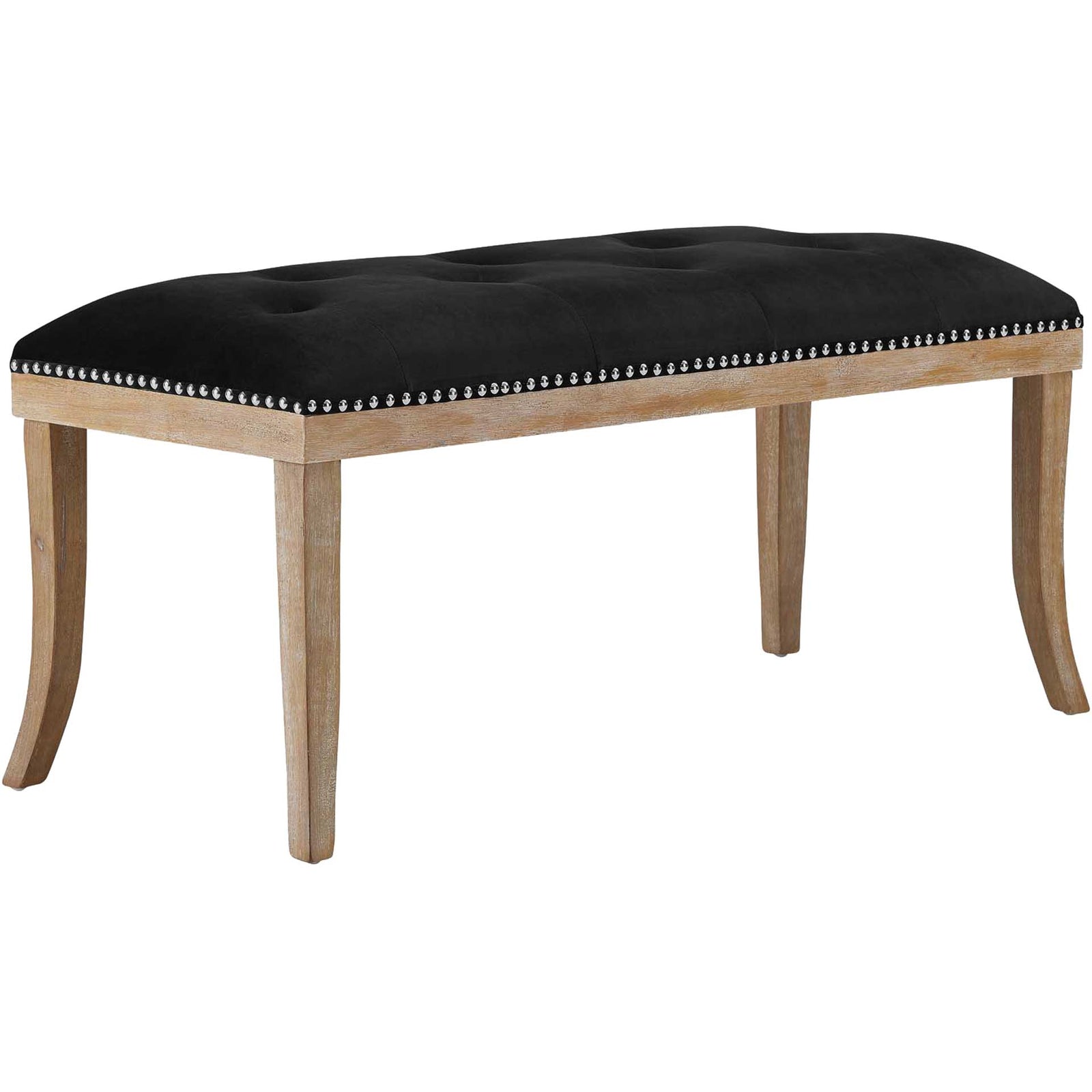 Esmeralda Velvet Bench Black