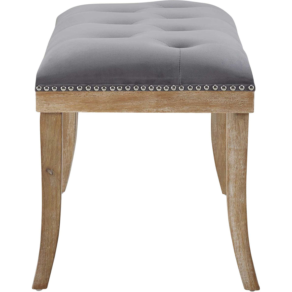 Esmeralda Velvet Bench Gray