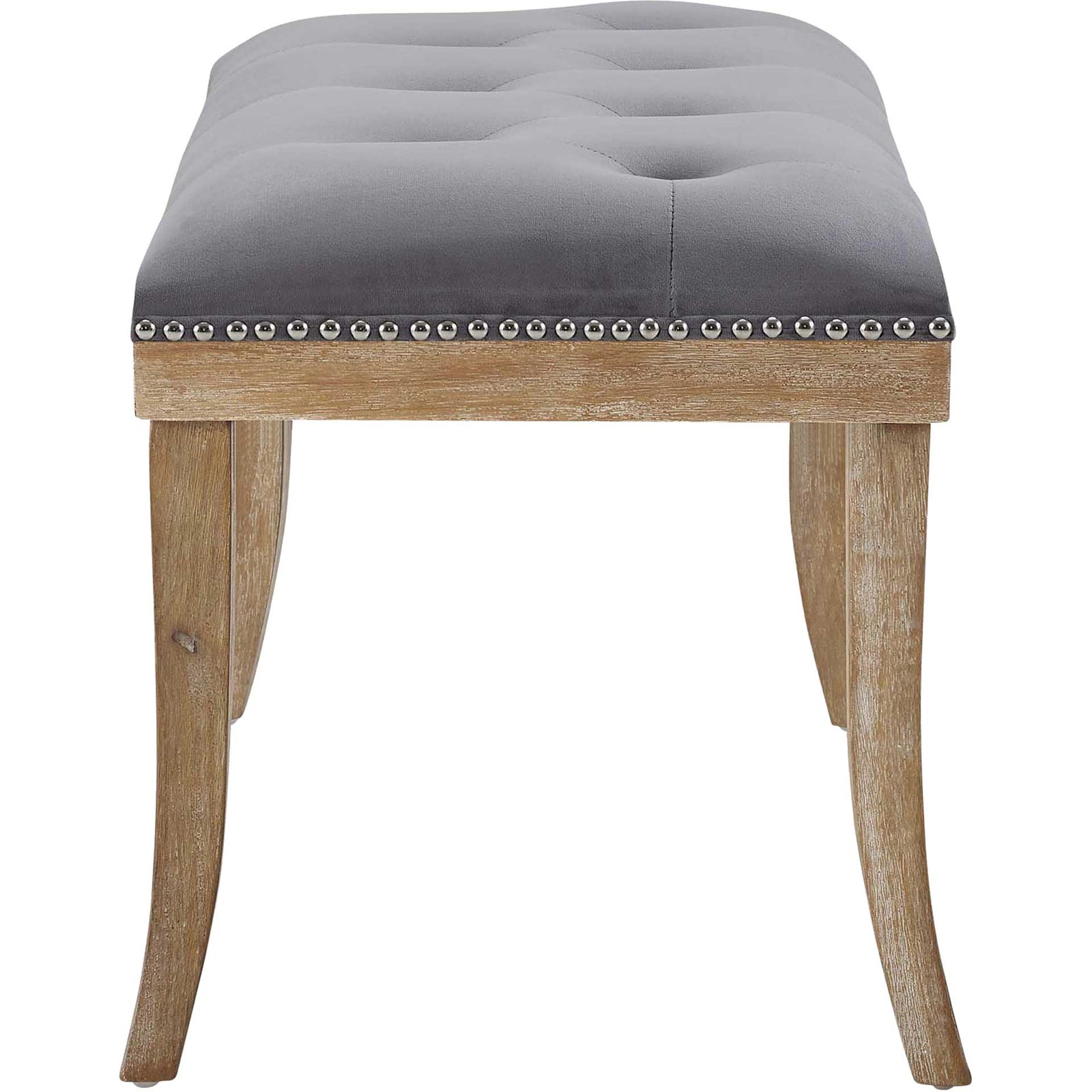 Esmeralda Velvet Bench Gray