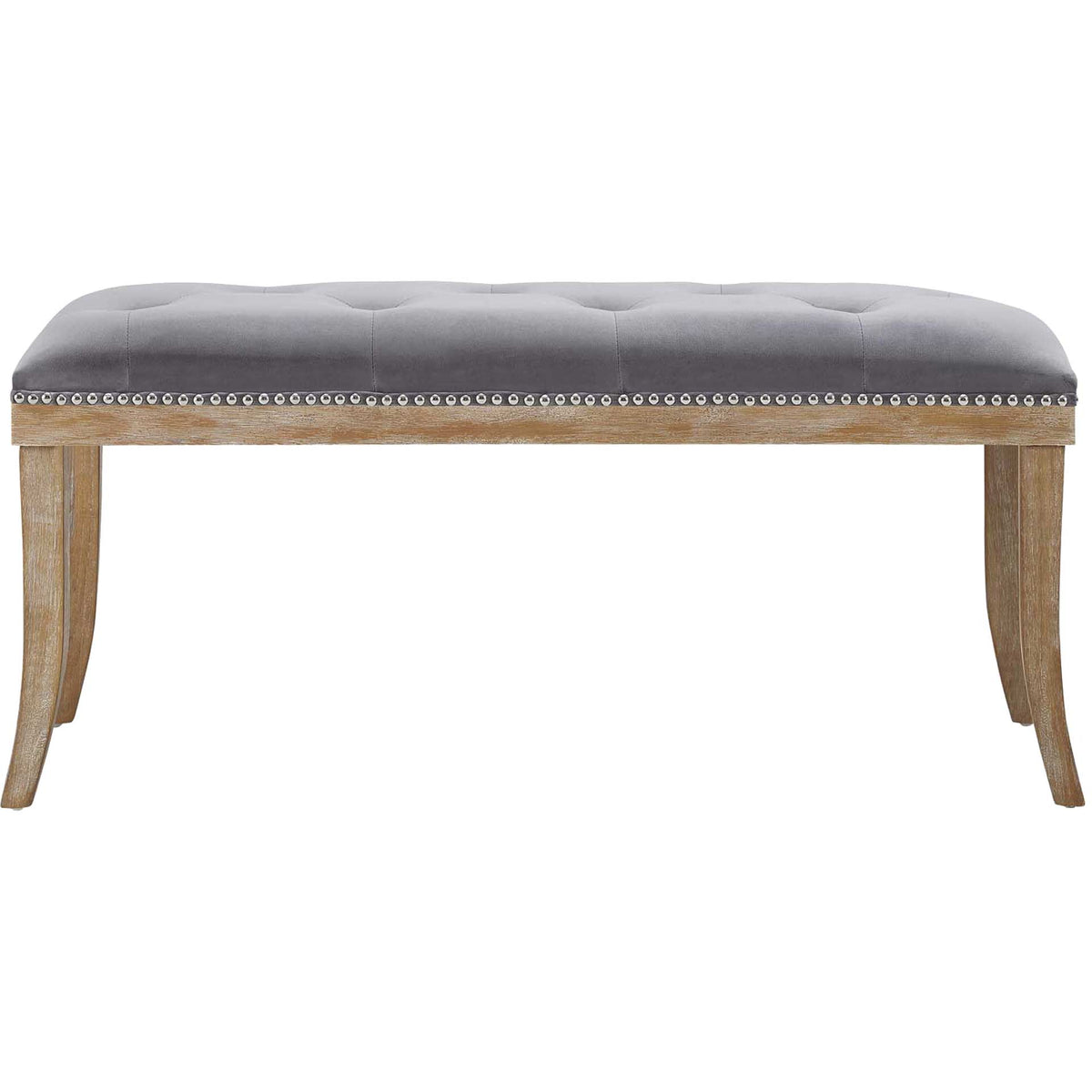 Esmeralda Velvet Bench Gray