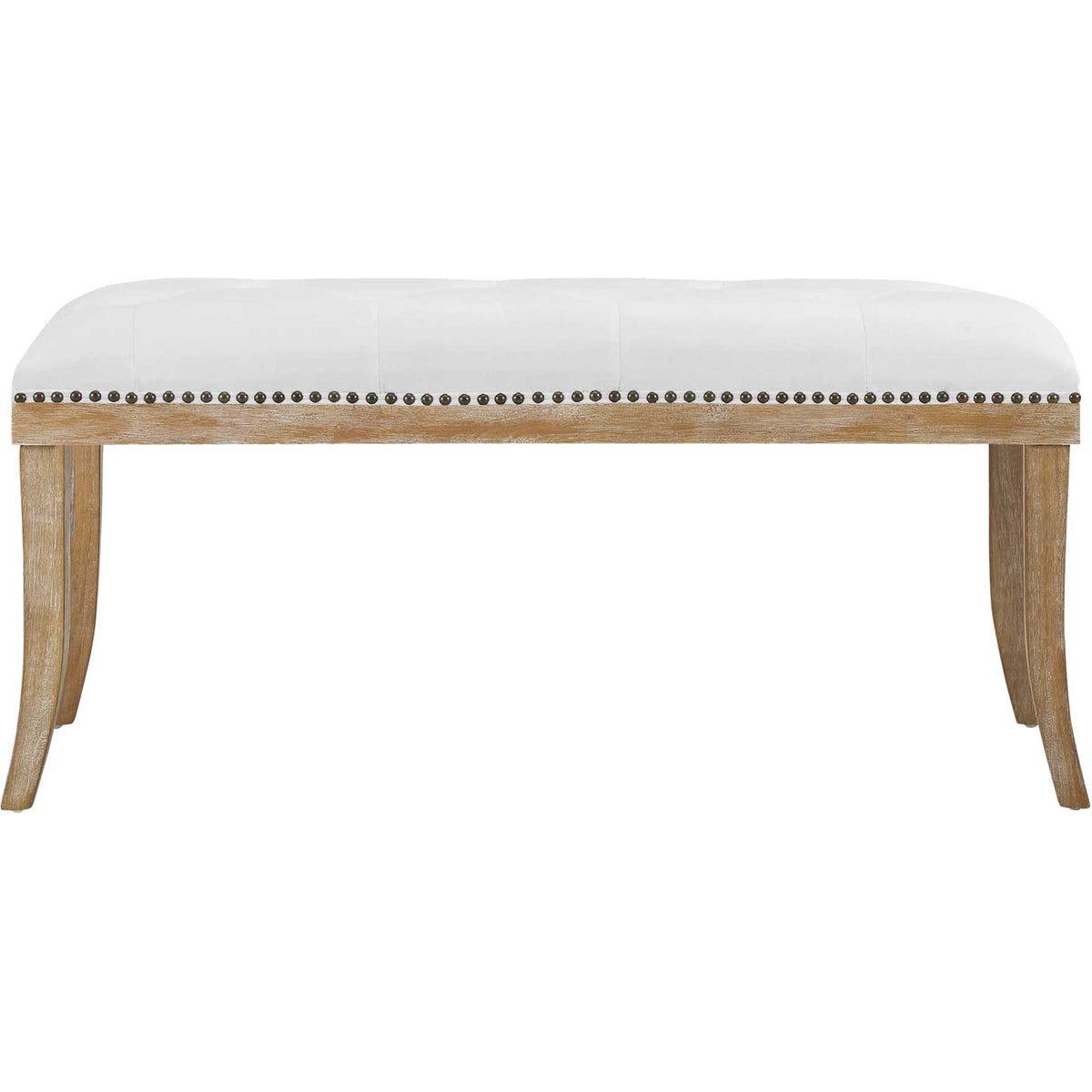 Esmeralda Velvet Bench Ivory