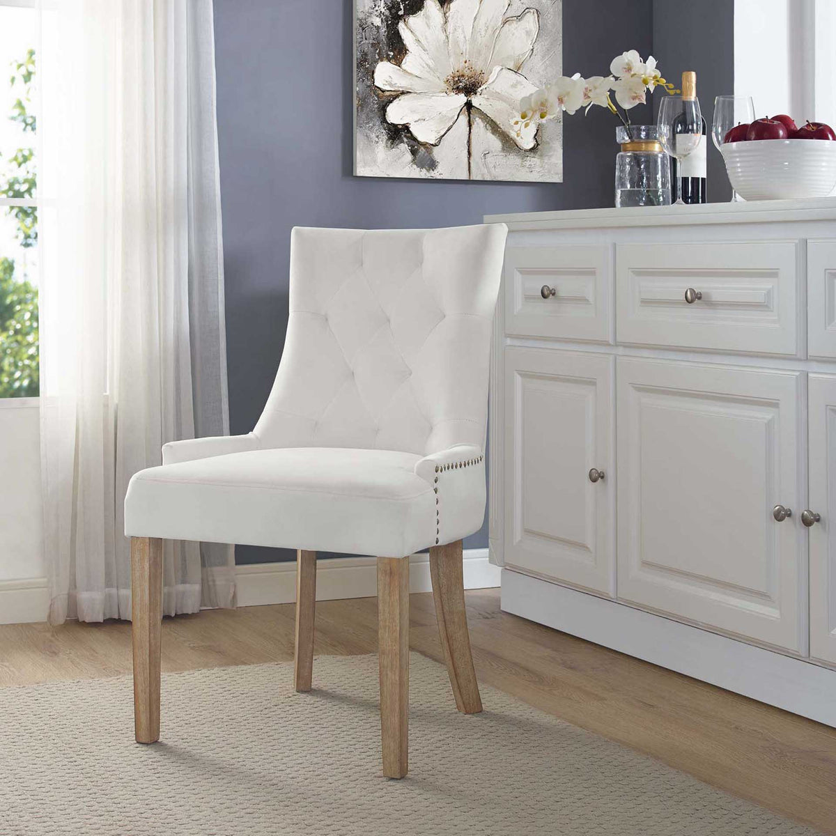 Preston Velvet Dining Chair Ivory