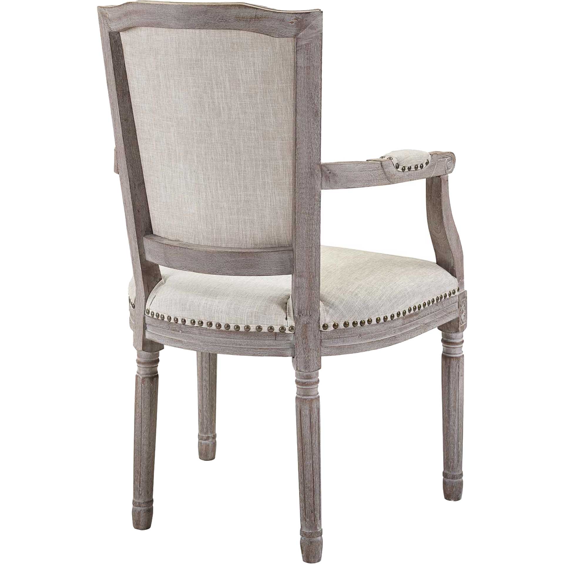 Poppy Upholstered Fabric Dining Armchair Beige