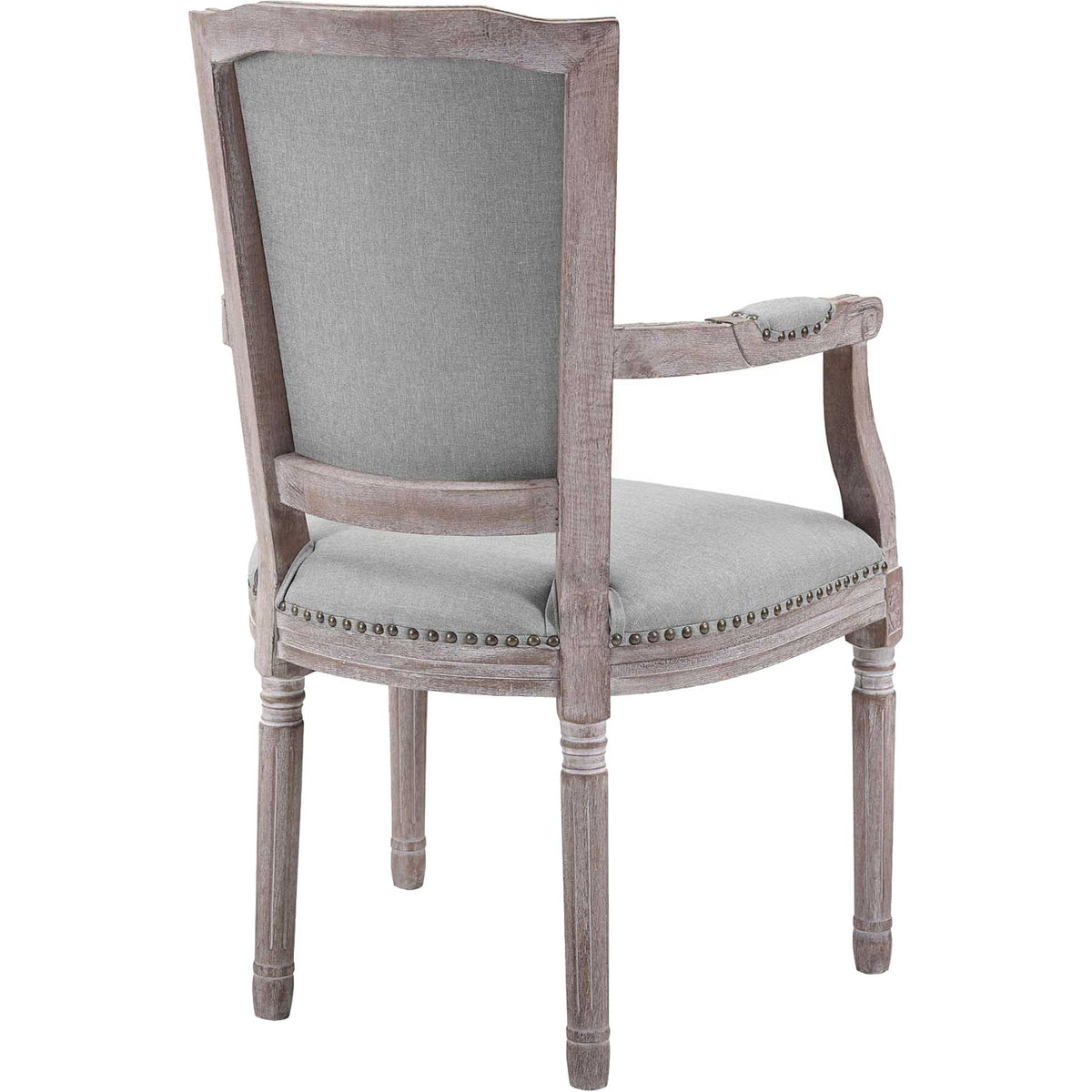 Poppy Upholstered Fabric Dining Armchair Light Gray