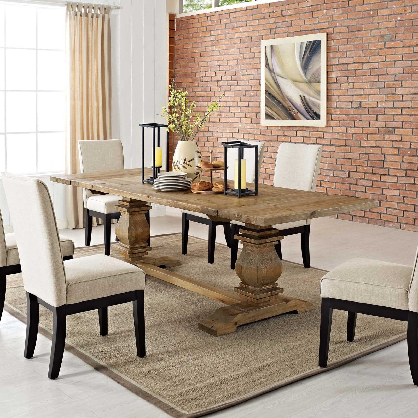 Rumford Extendable Wood Dining Table Brown
