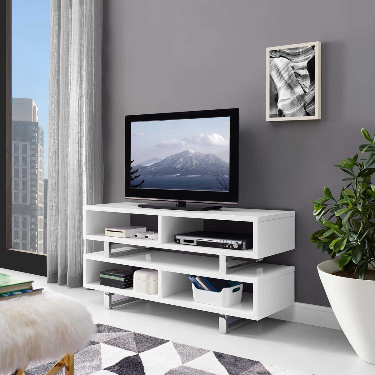 Arise TV Stand White