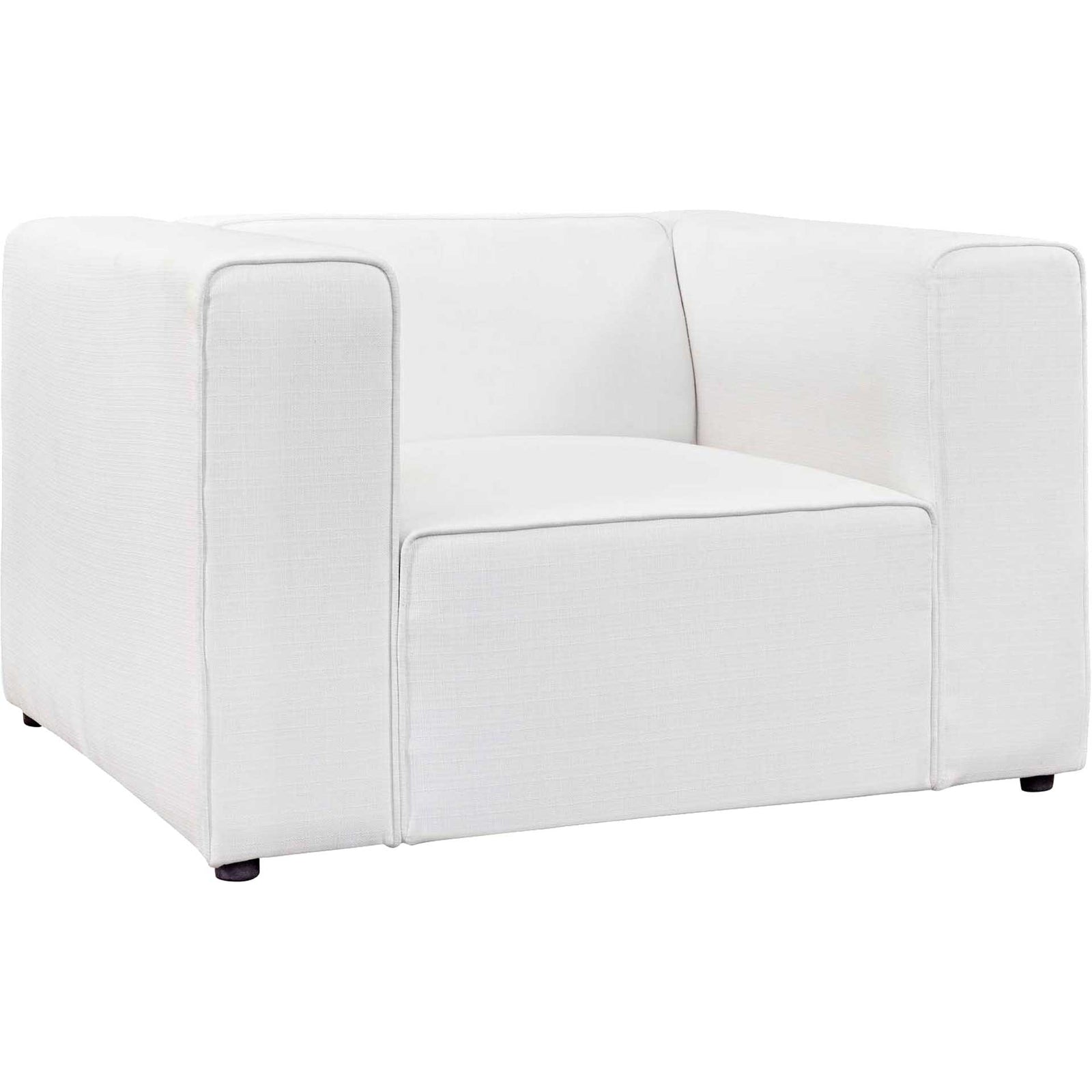 Maisie Upholstered Fabric Armchair White