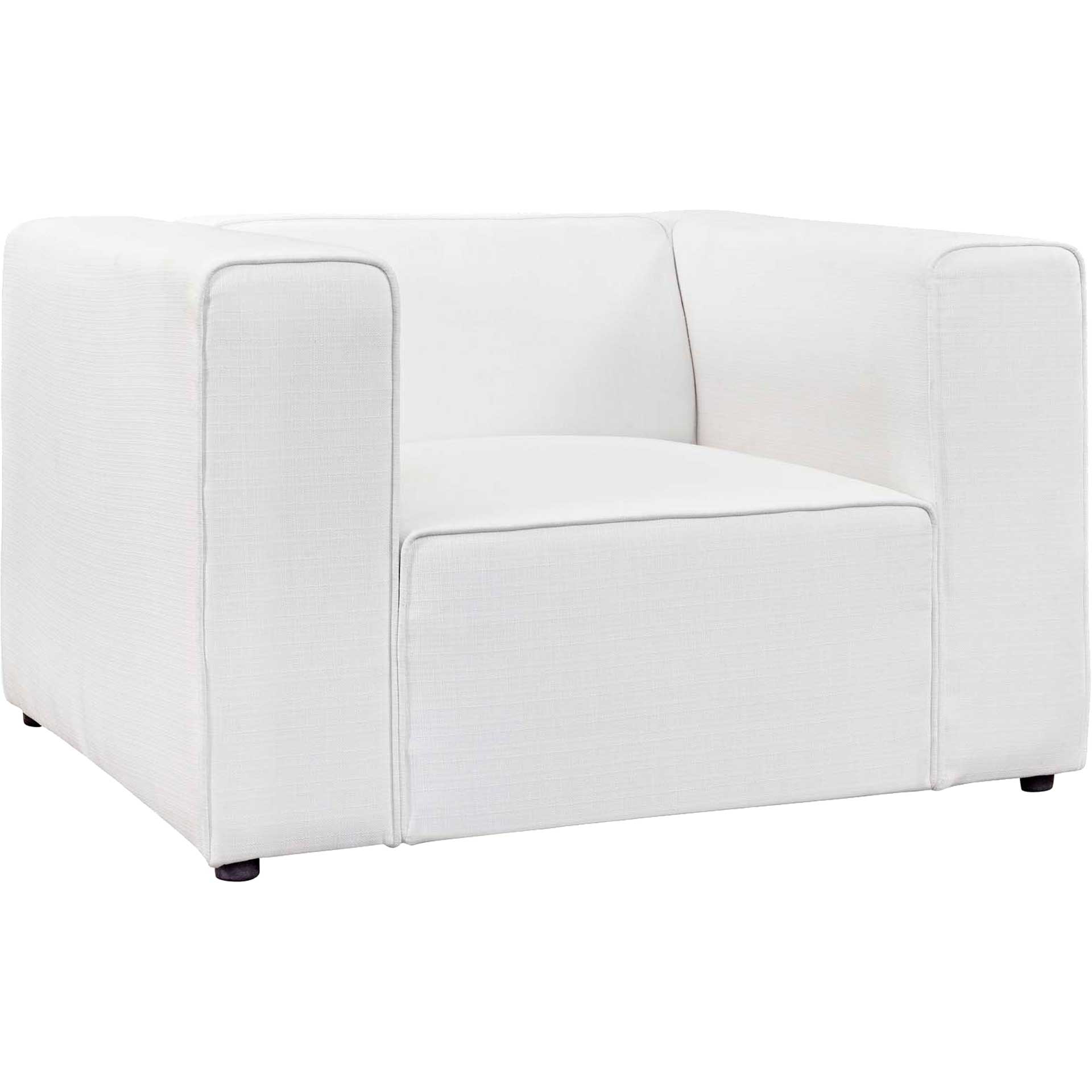 Maisie Upholstered Fabric Armchair White