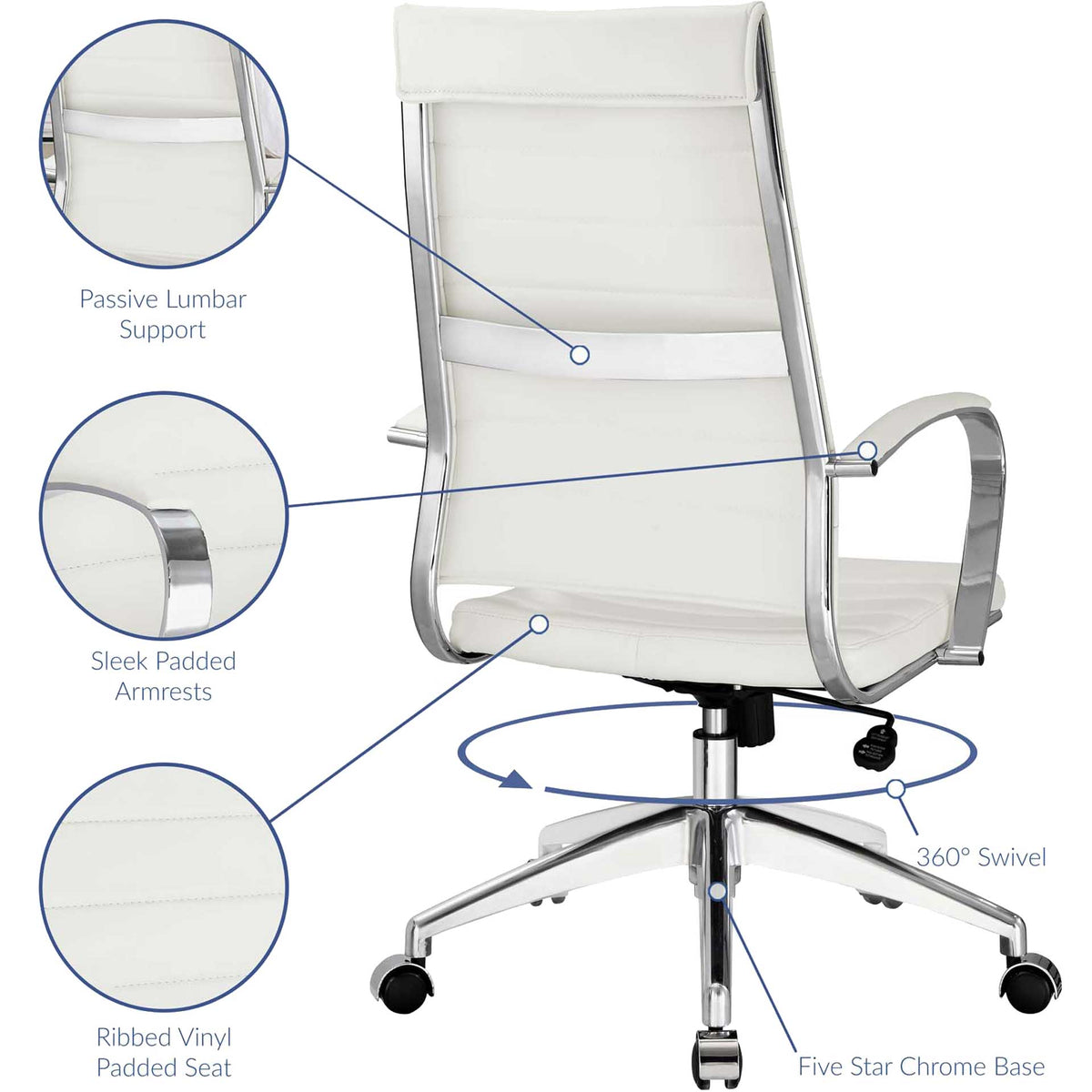 Jaxon High Back Office Chair White
