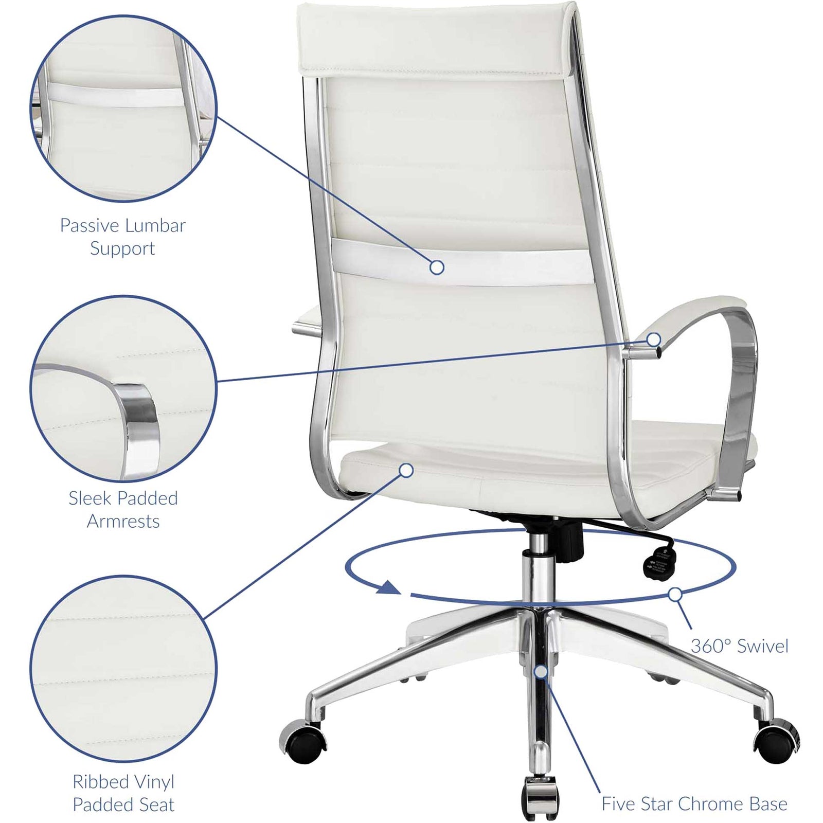 Jaxon High Back Office Chair White