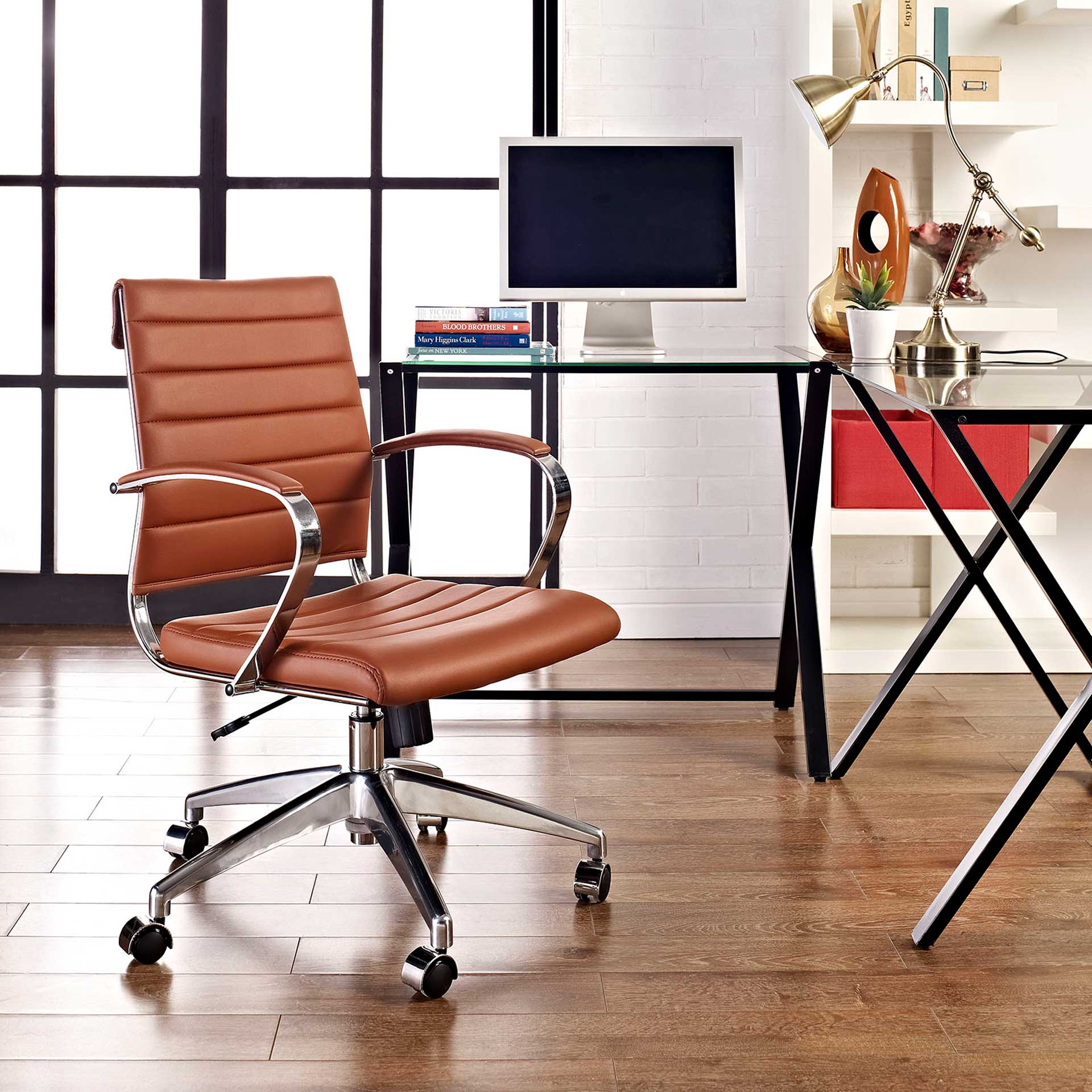 Jaxon Mid Back Office Chair Terracotta