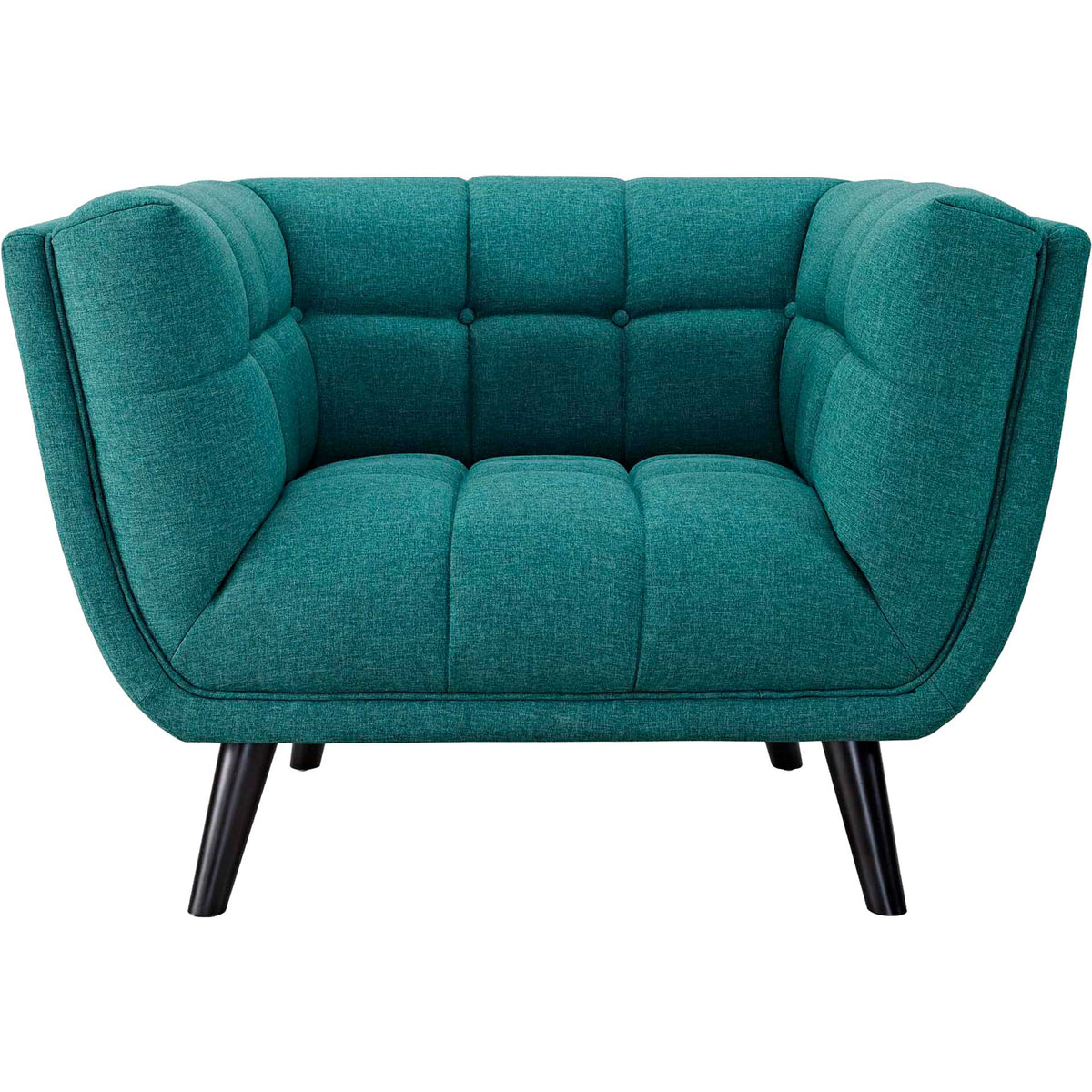Banister Upholstered Fabric Armchair Teal