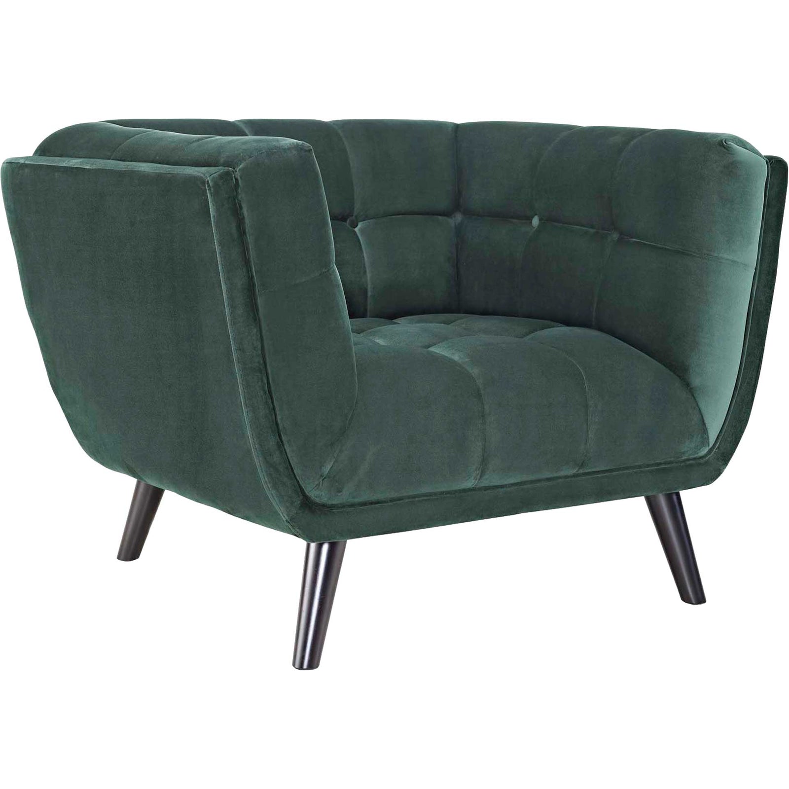 Banister Velvet Armchair Green