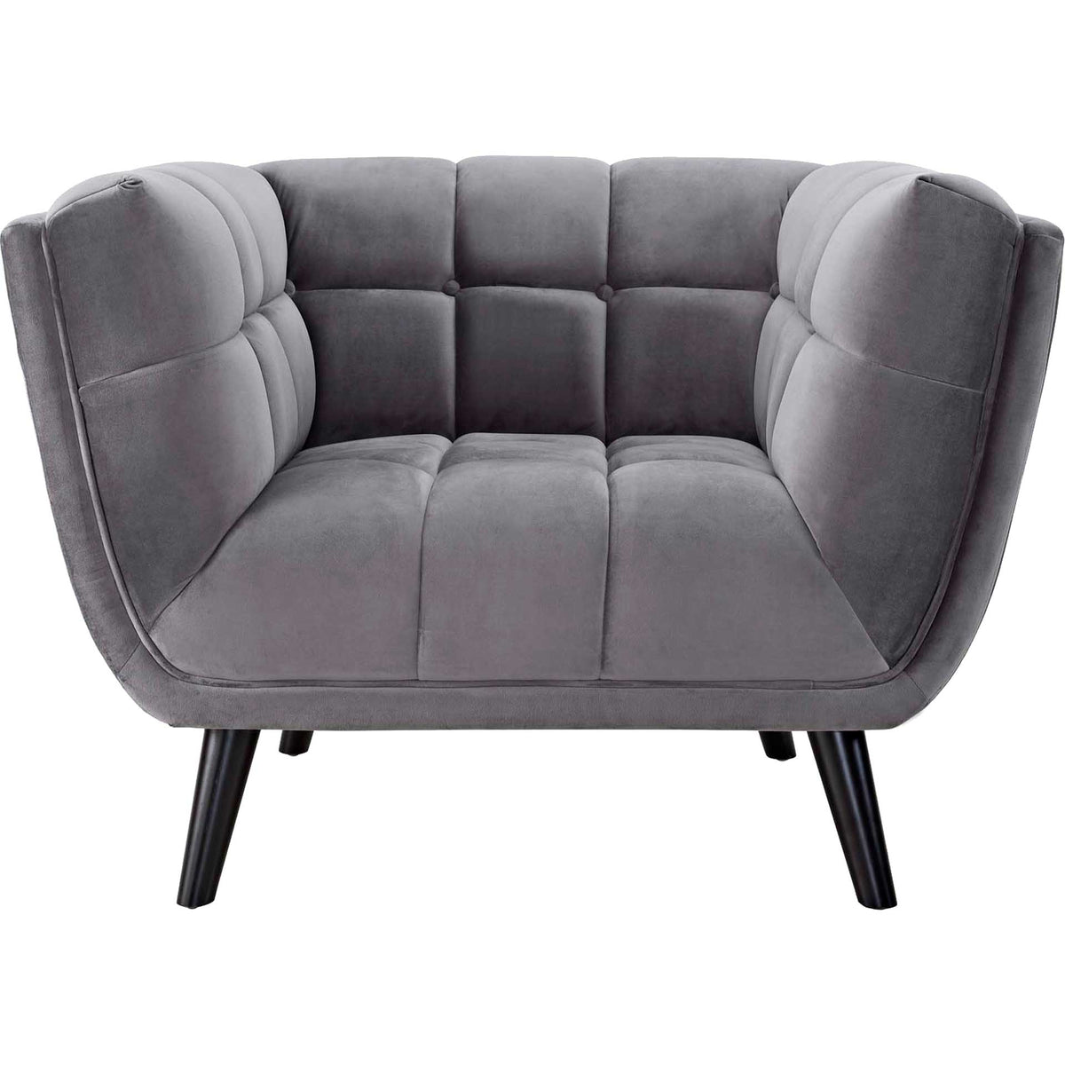 Banister Velvet Armchair Gray