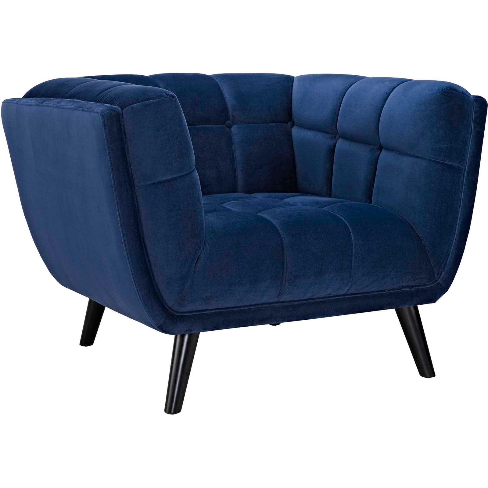 Banister Velvet Armchair Navy