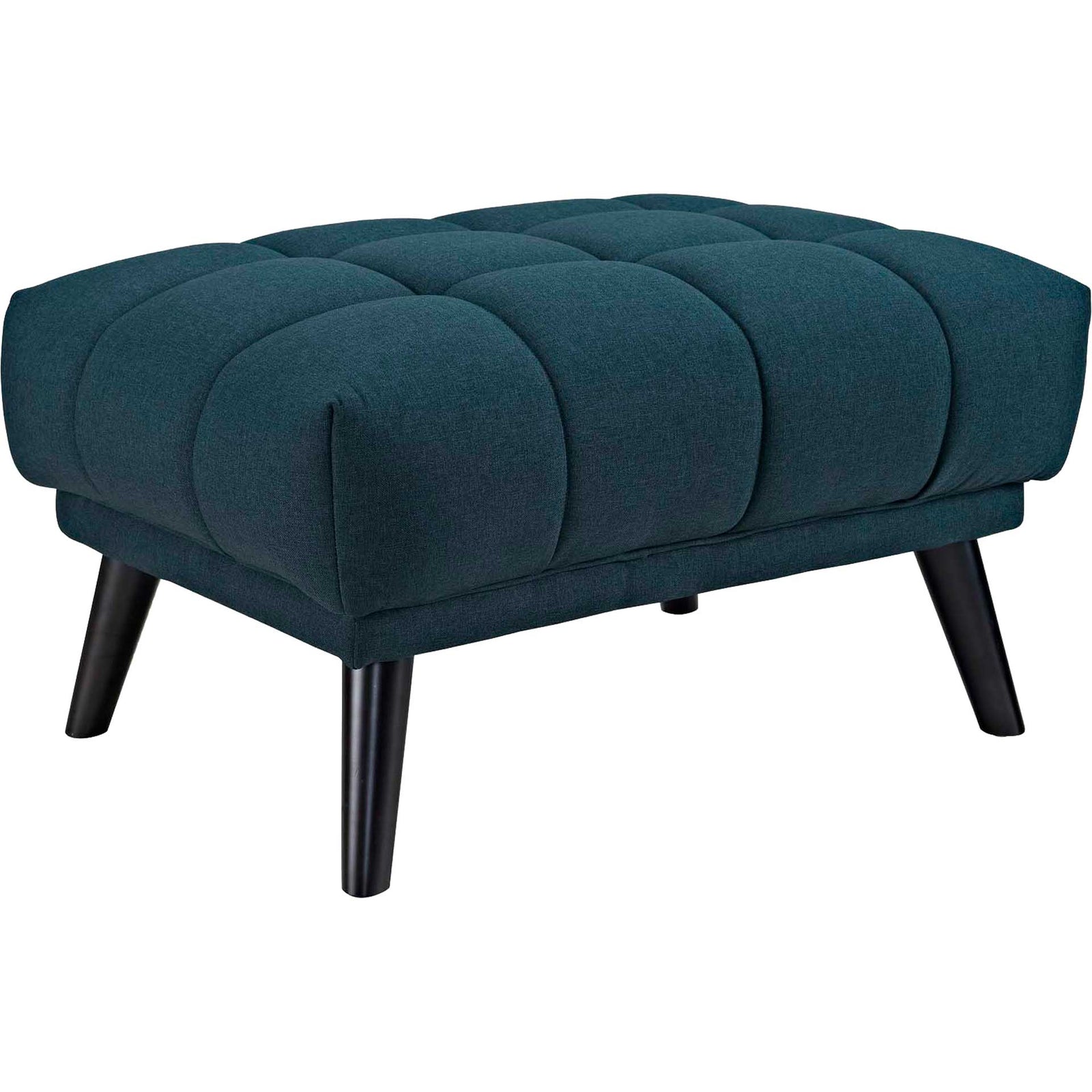 Banister Upholstered Fabric Ottoman Blue