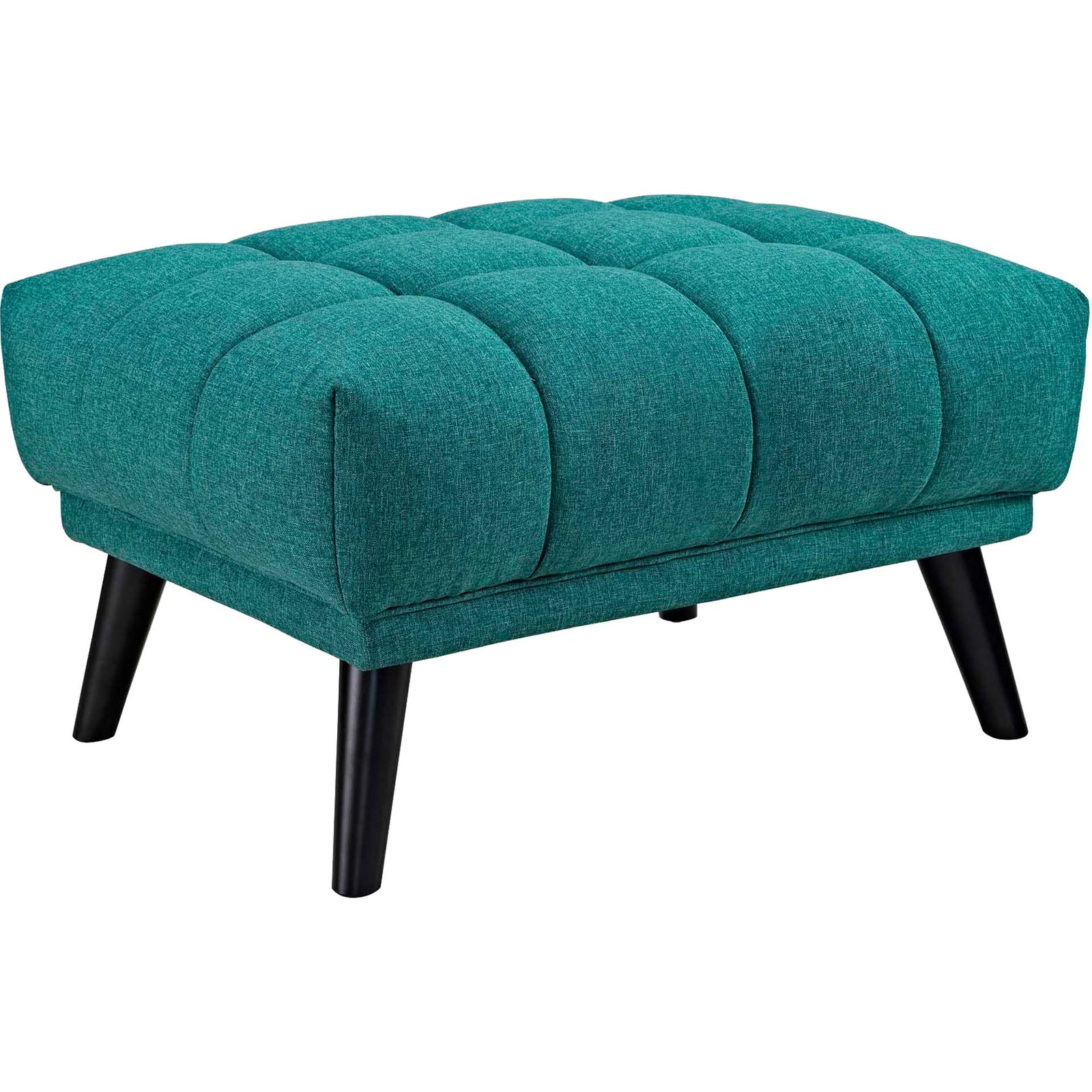 Banister Upholstered Fabric Ottoman Teal