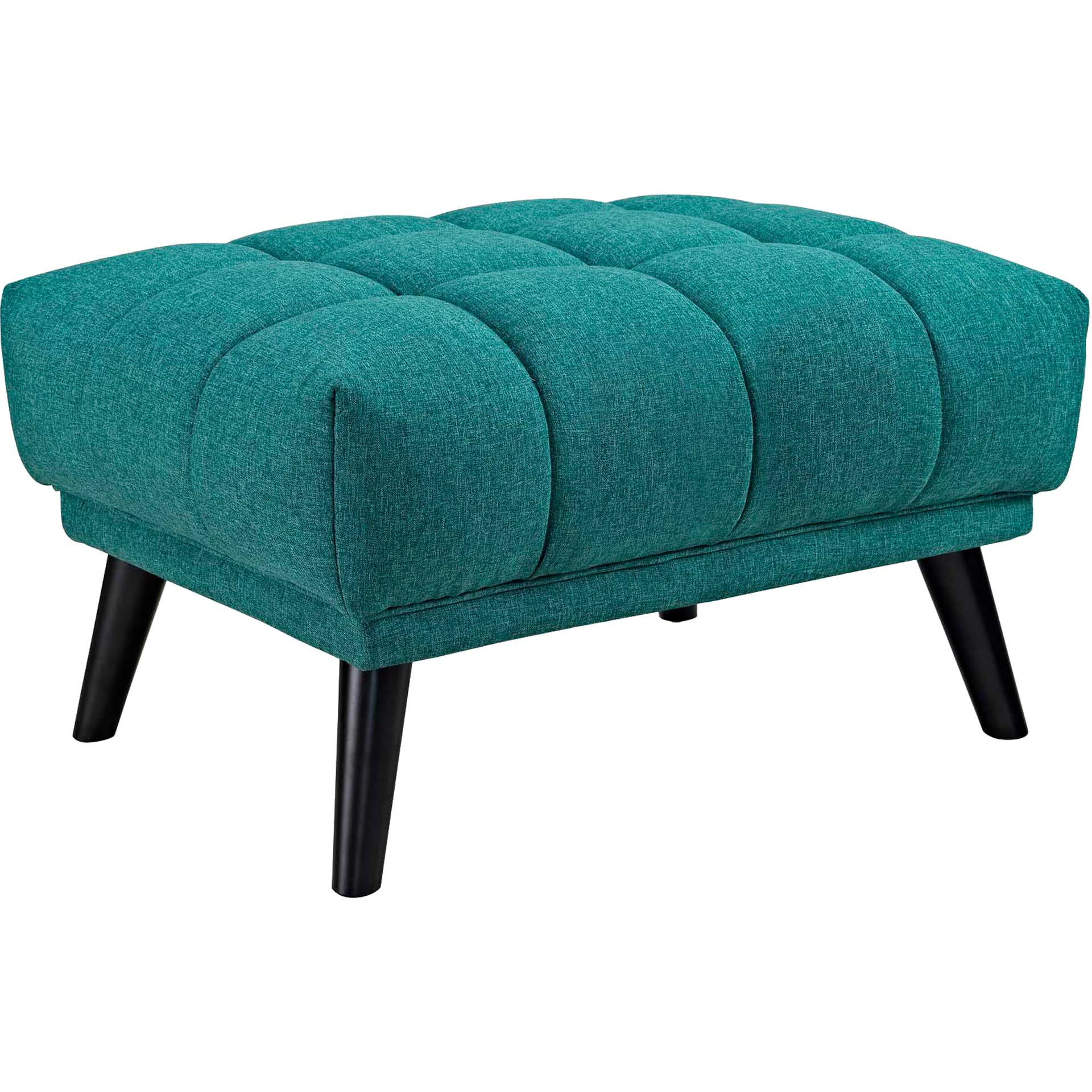 Banister Upholstered Fabric Ottoman Teal