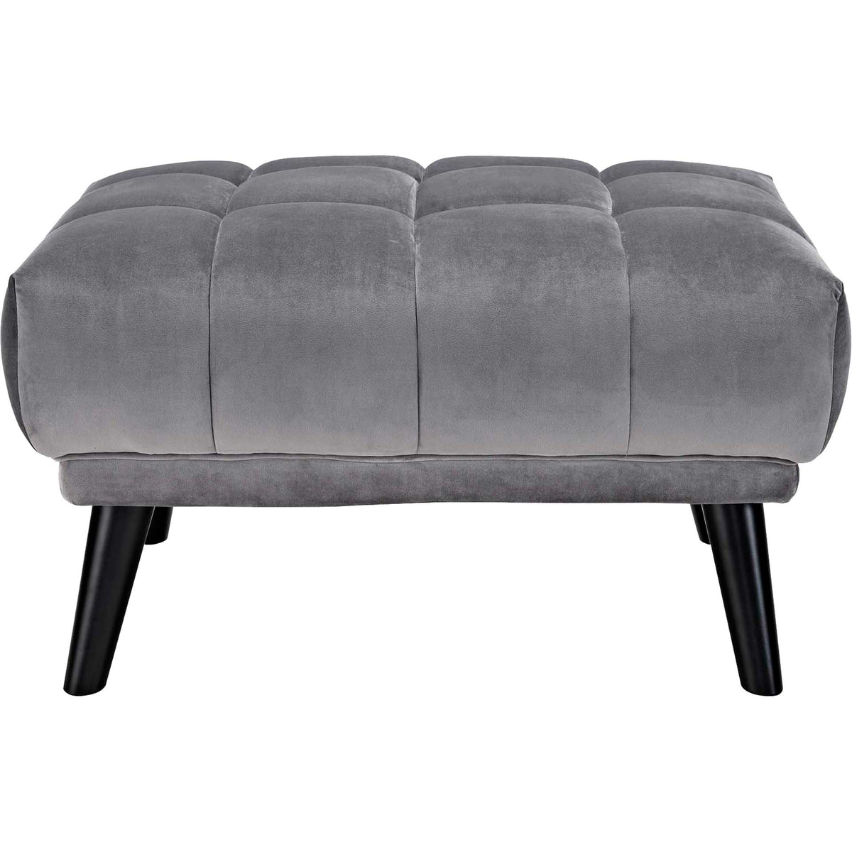 Banister Velvet Ottoman Gray