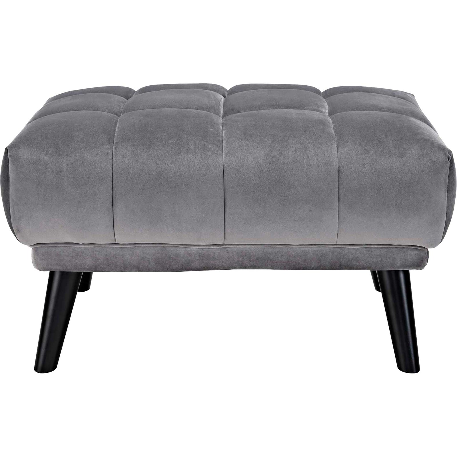 Banister Velvet Ottoman Gray