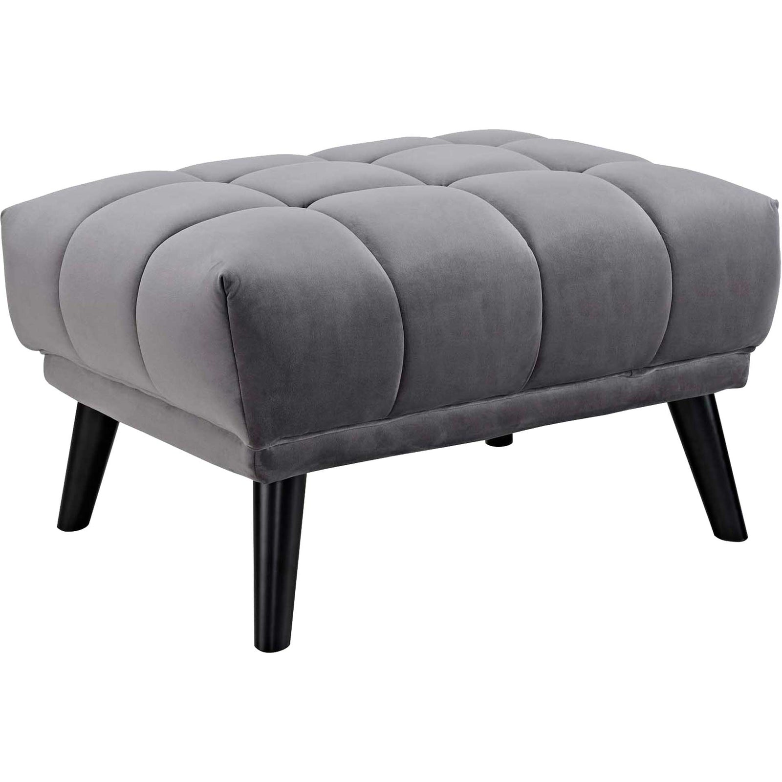 Banister Velvet Ottoman Gray