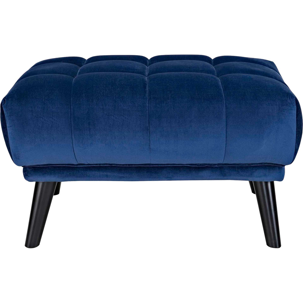 Banister Velvet Ottoman Navy