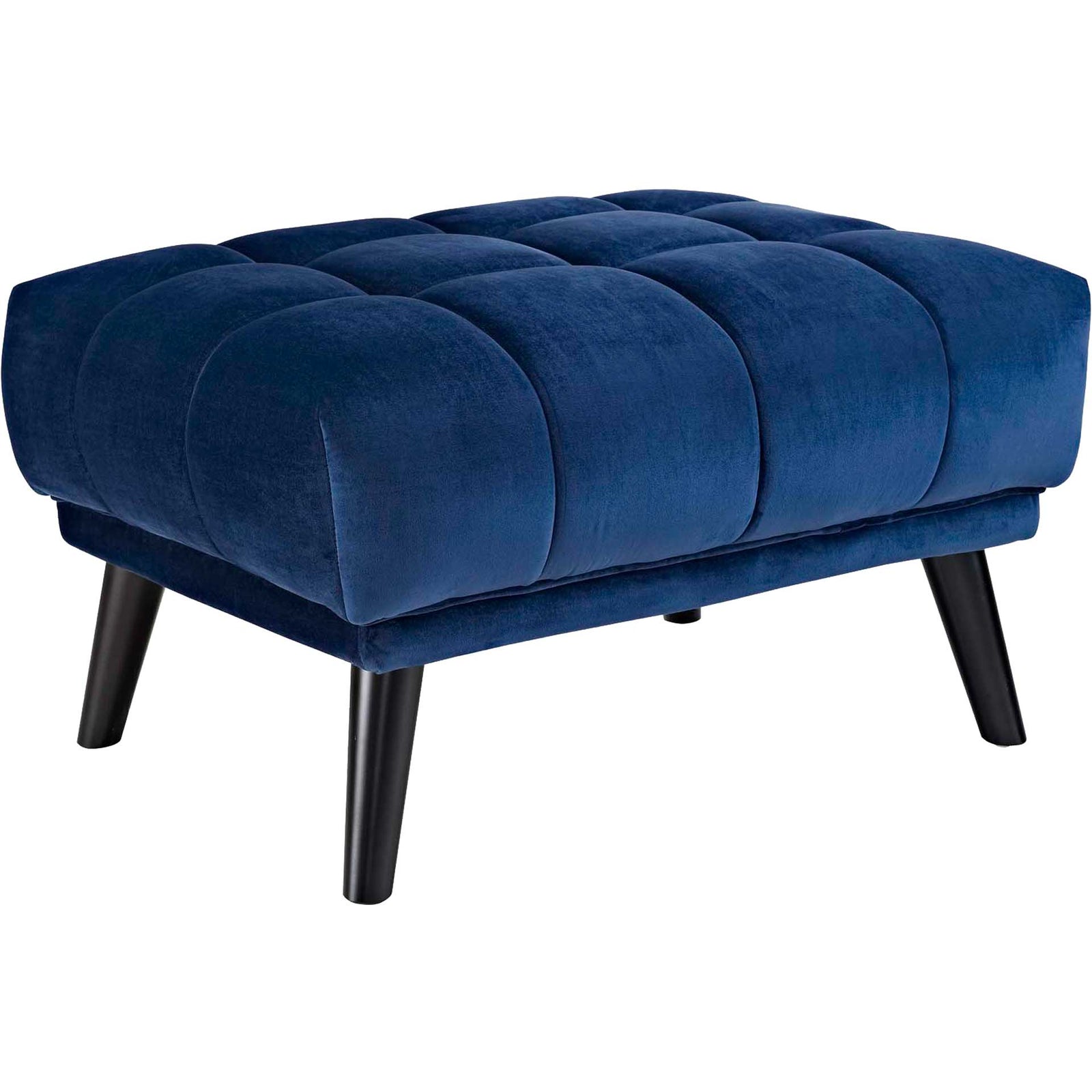 Banister Velvet Ottoman Navy