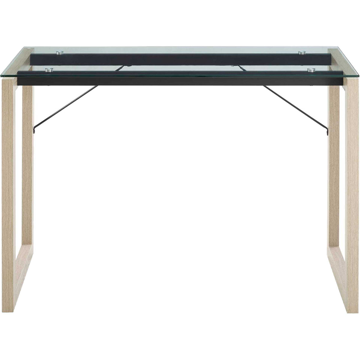 Madeline Glass Top Writing Desk Natural Clear