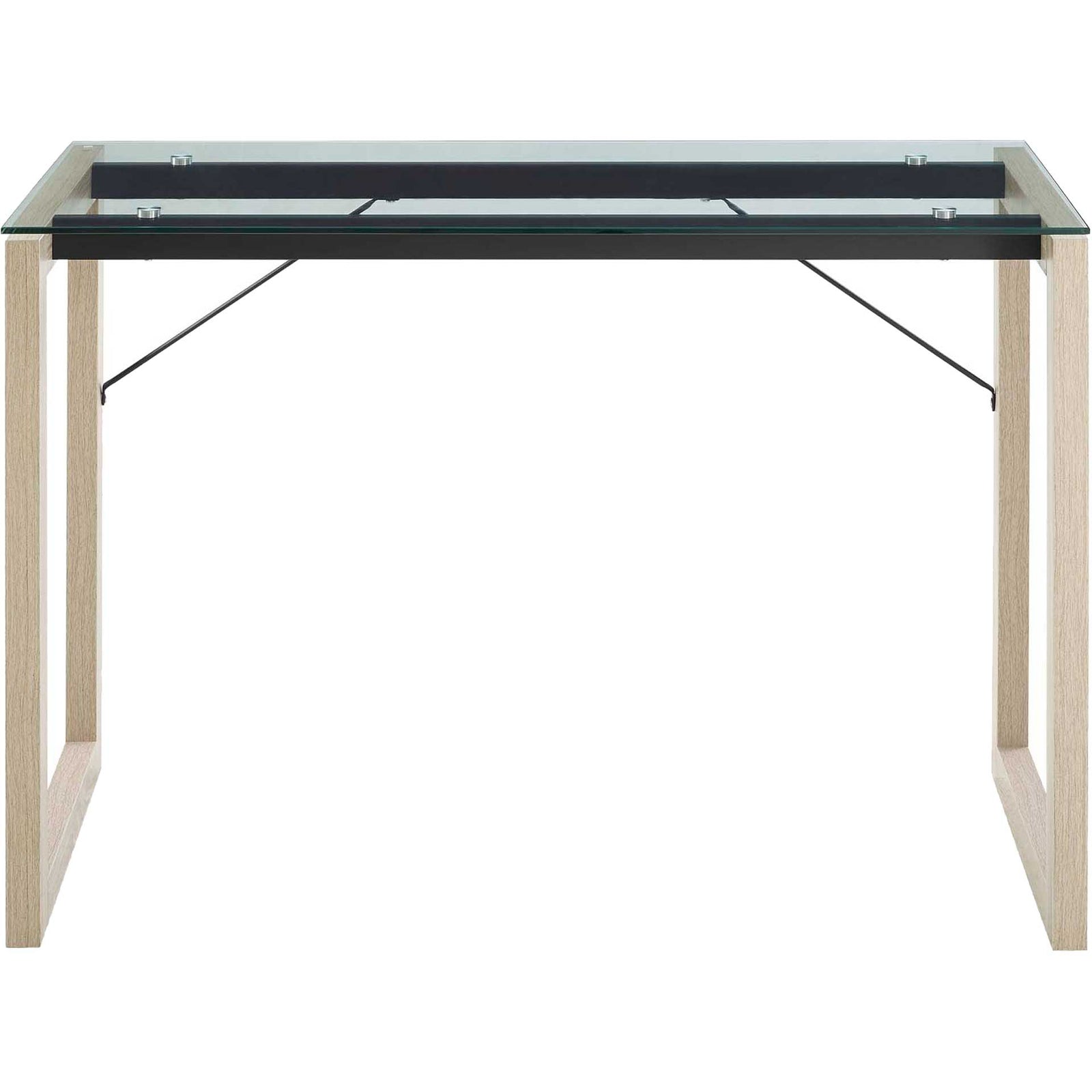 Madeline Glass Top Writing Desk Natural Clear