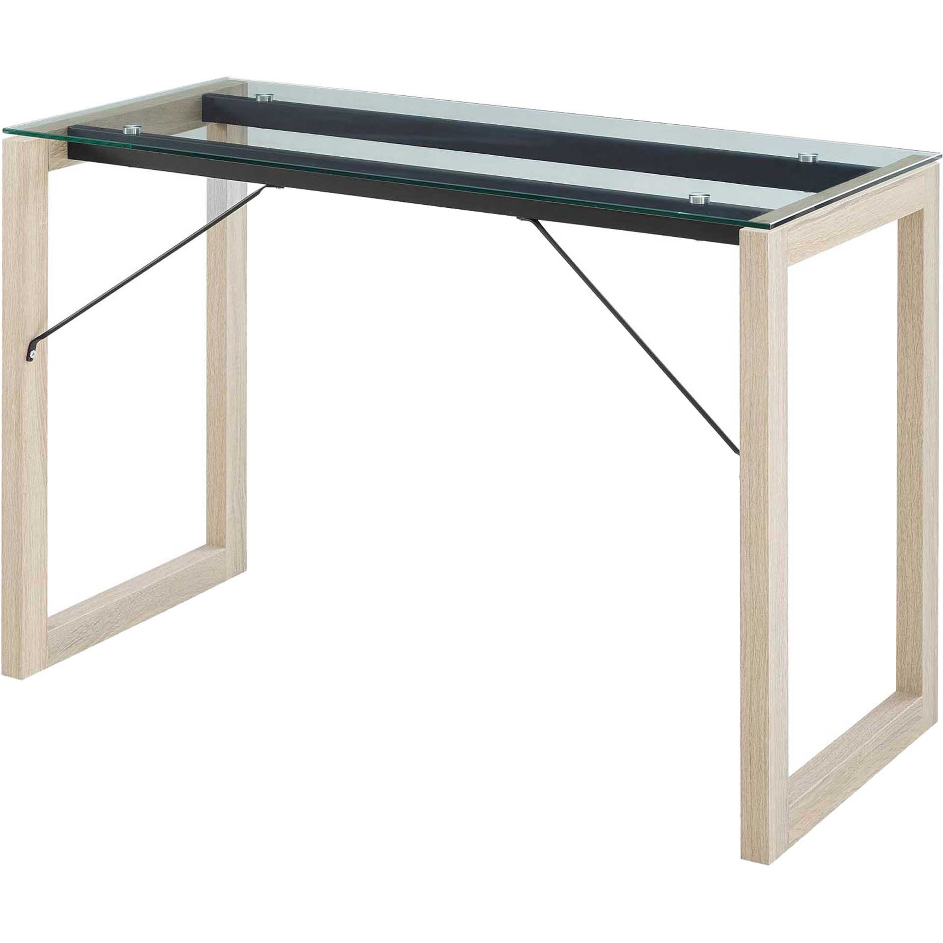 Madeline Glass Top Writing Desk Natural Clear