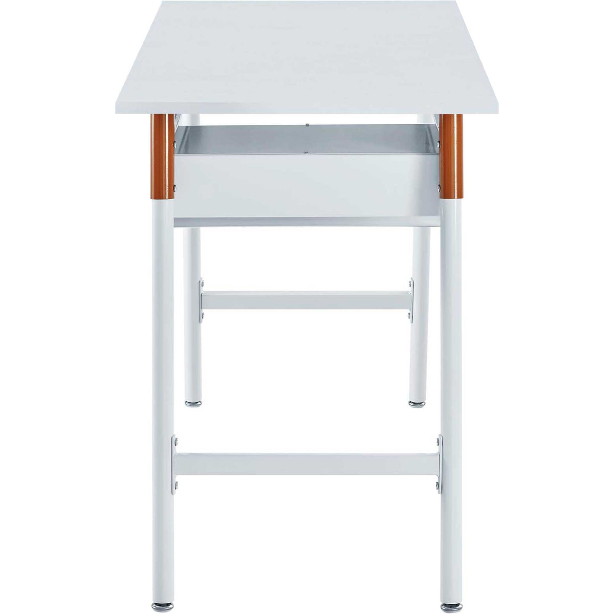 Rayan Wood Writing Desk White/Orange